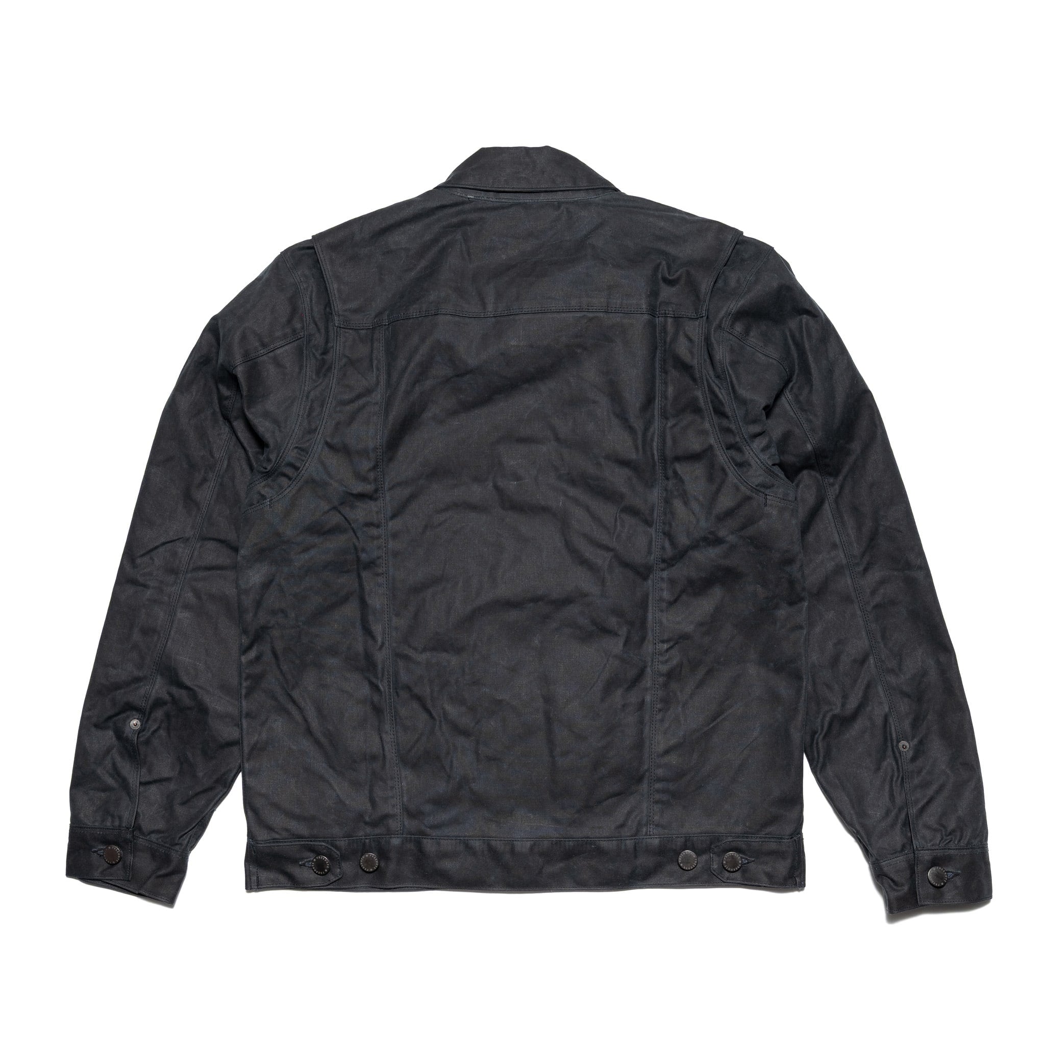 RJ-1 Riders Jacket Waxed Canvas - Black (Olive Lining)