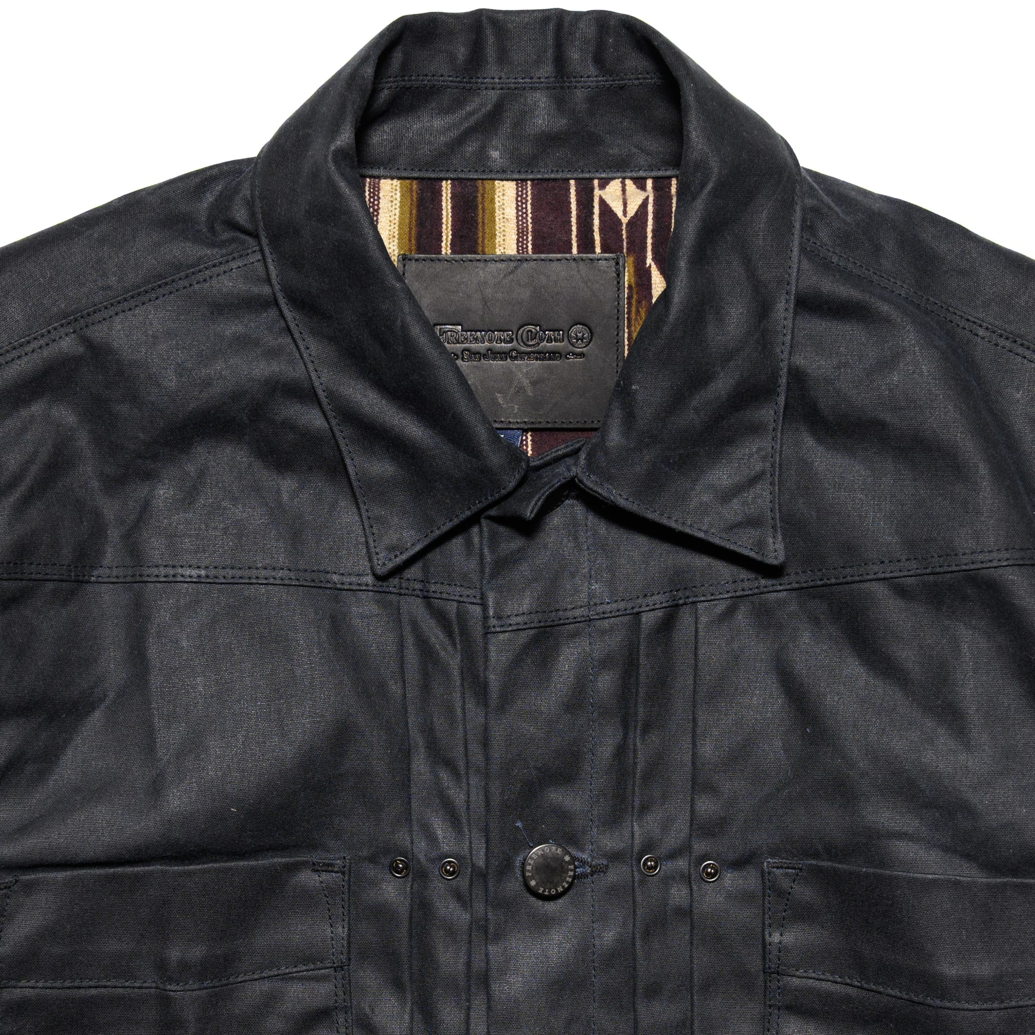 RJ-1 Riders Jacket Waxed Canvas - Black (Purple Lining)