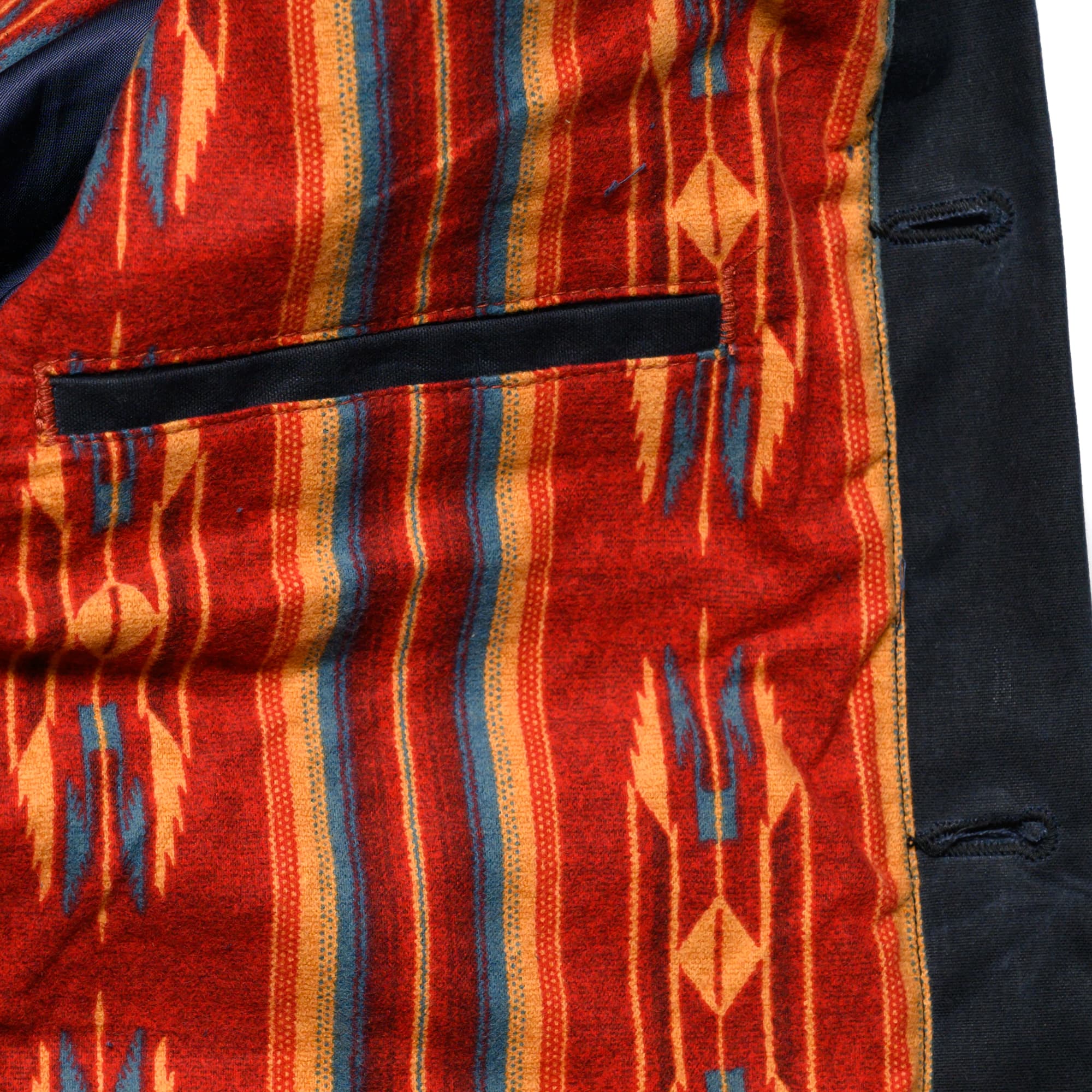 Freenote Cloth RJ-1 Riders Jacket Waxed Canvas Black (Red Interior) - Interior Pocket