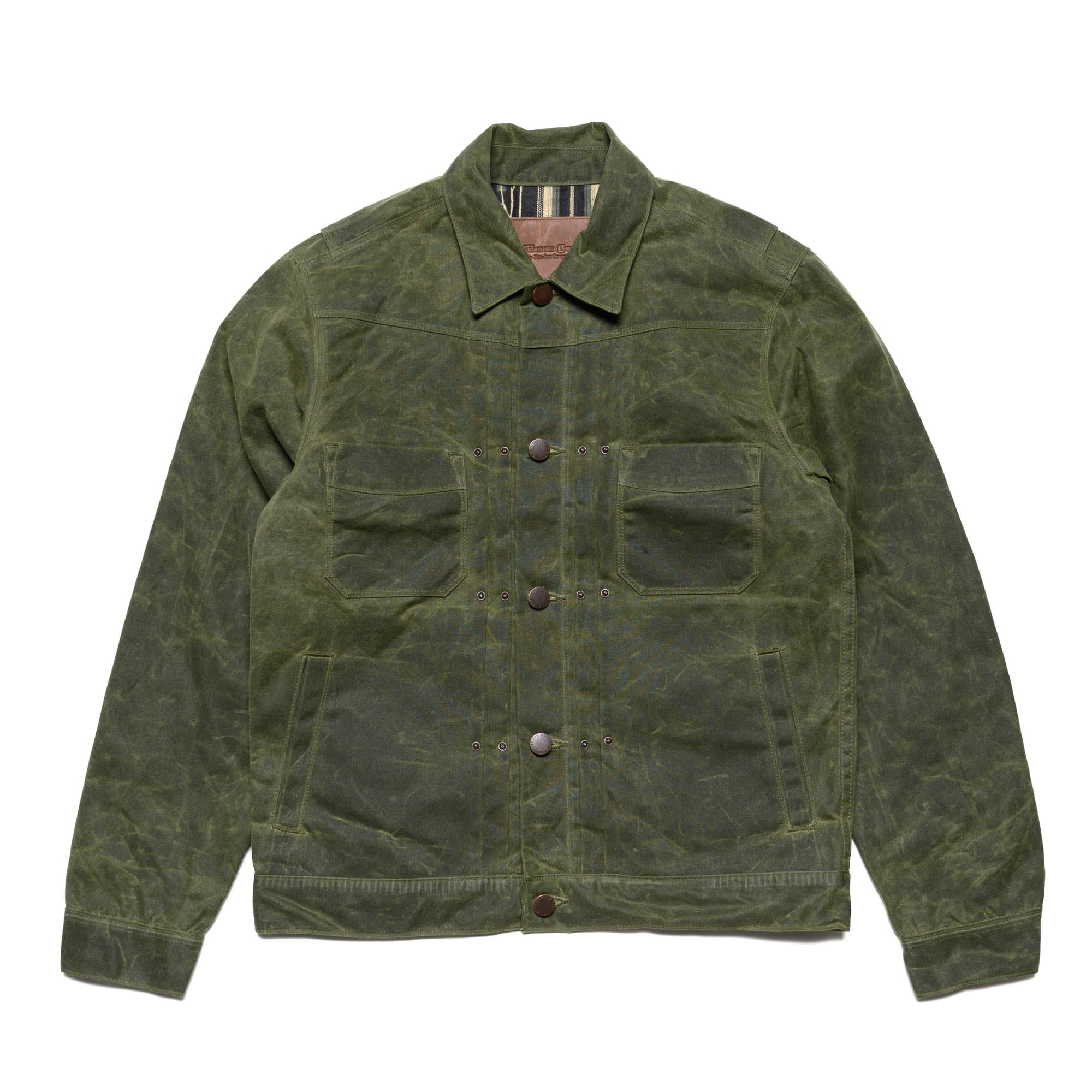 RJ-1 Riders Jacket Waxed Canvas - Olive (Olive Lining)