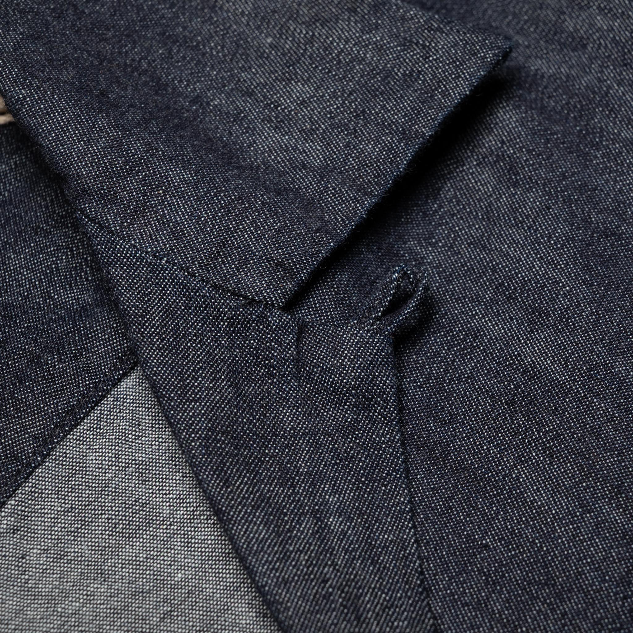 4100-2 Denim Open Collar S/S Shirt - Indigo