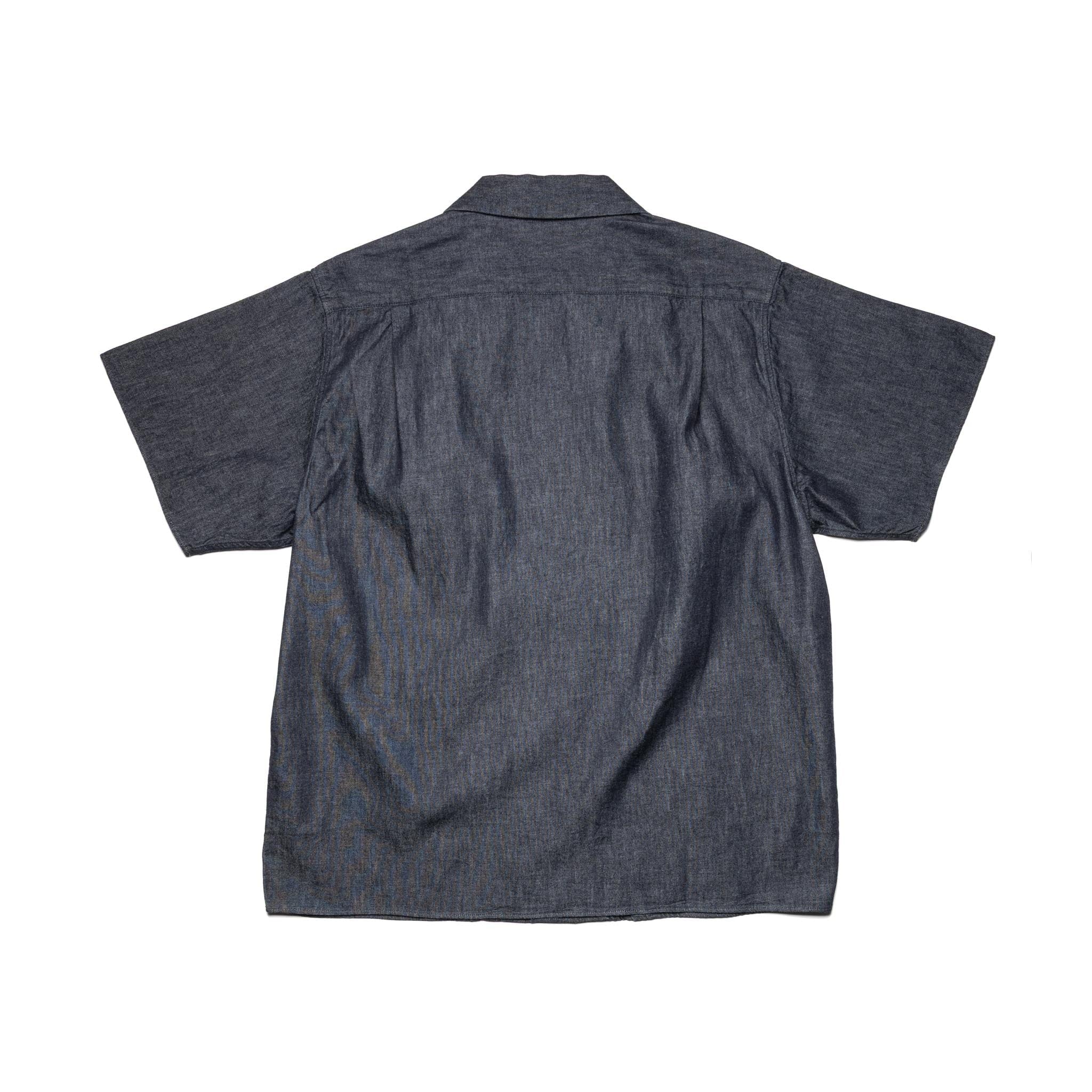 4100-2 Denim Open Collar S/S Shirt - Indigo