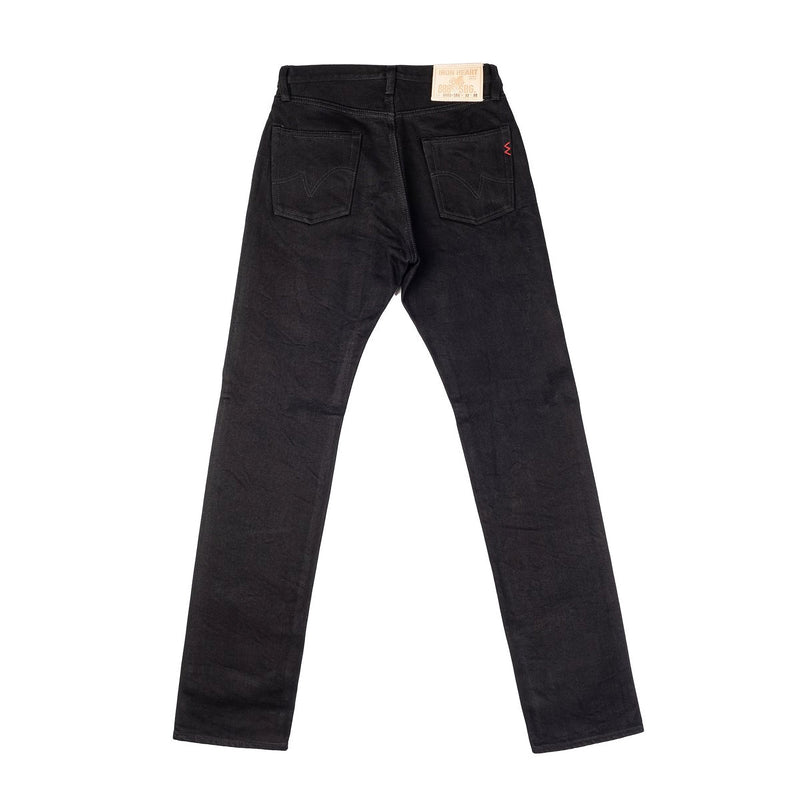 IH-888S-SBG 21oz Selvedge Denim Medium High Rise Tapered Cut Jeans  Superblack Fades To Grey Back