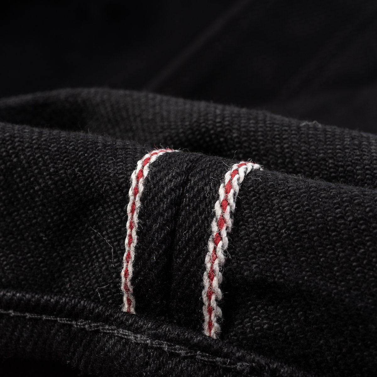 IH-888S-SBG 21oz Selvedge Denim Medium High Rise Tapered Cut Jeans Superblack Fades To Grey Selvedge ID