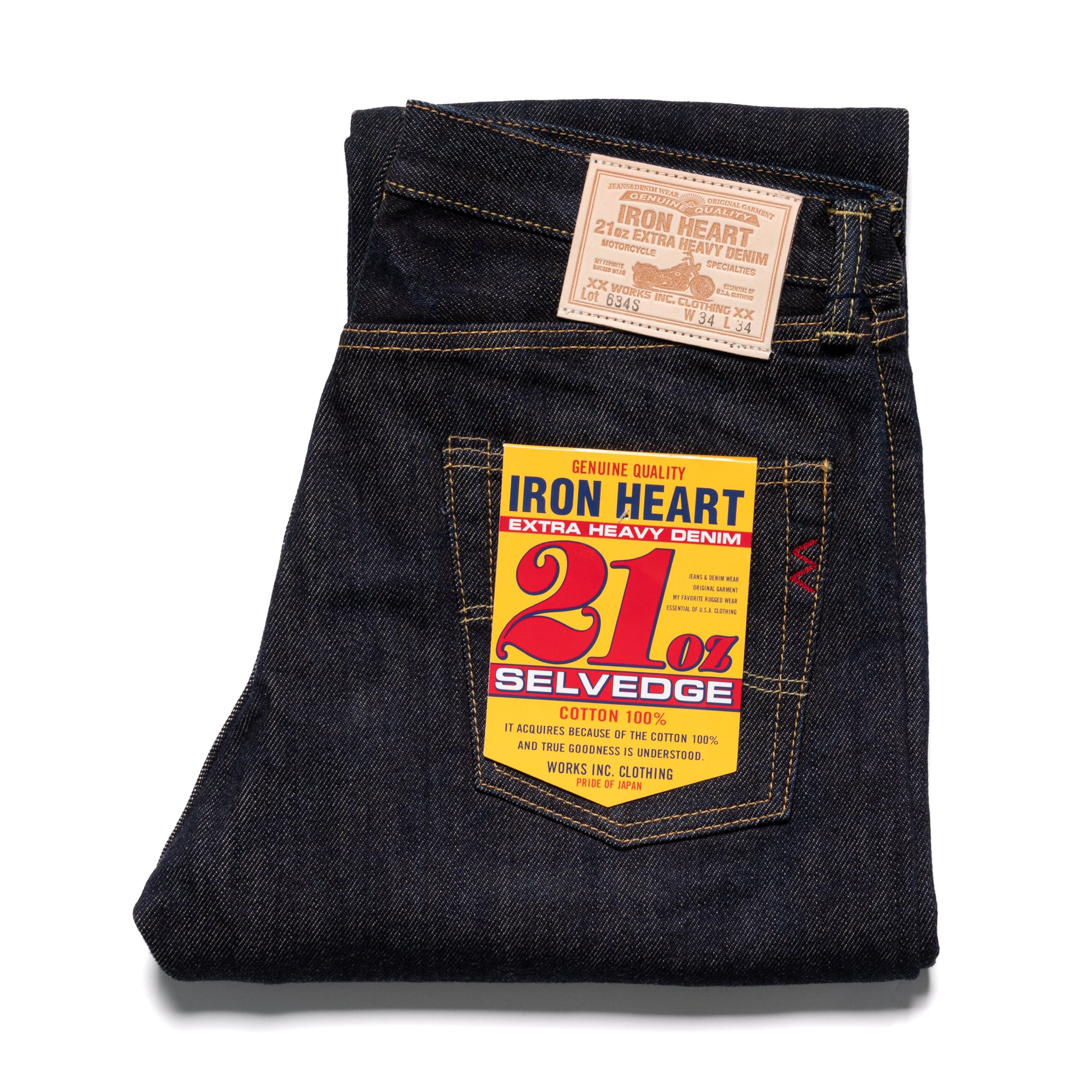 IRON HEART 634S 21oz SELVEDGE ストレートデニム Iron Heart IH-634S 21oz Selvedge Denim Straight Cut Jeans Indigo
