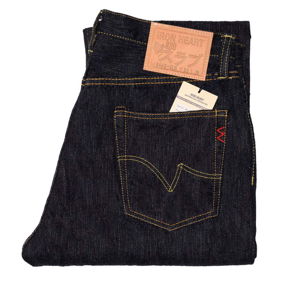 Iron Heart IH-888S-SLB 16oz Slubby Selvedge Denim Relaxed Tapered Cut Jeans Indigo