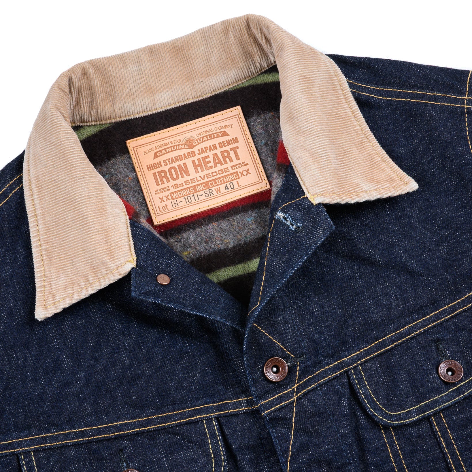 IH-101J-SR 18oz Selvedge Denim Storm Rider Jacket - Indigo