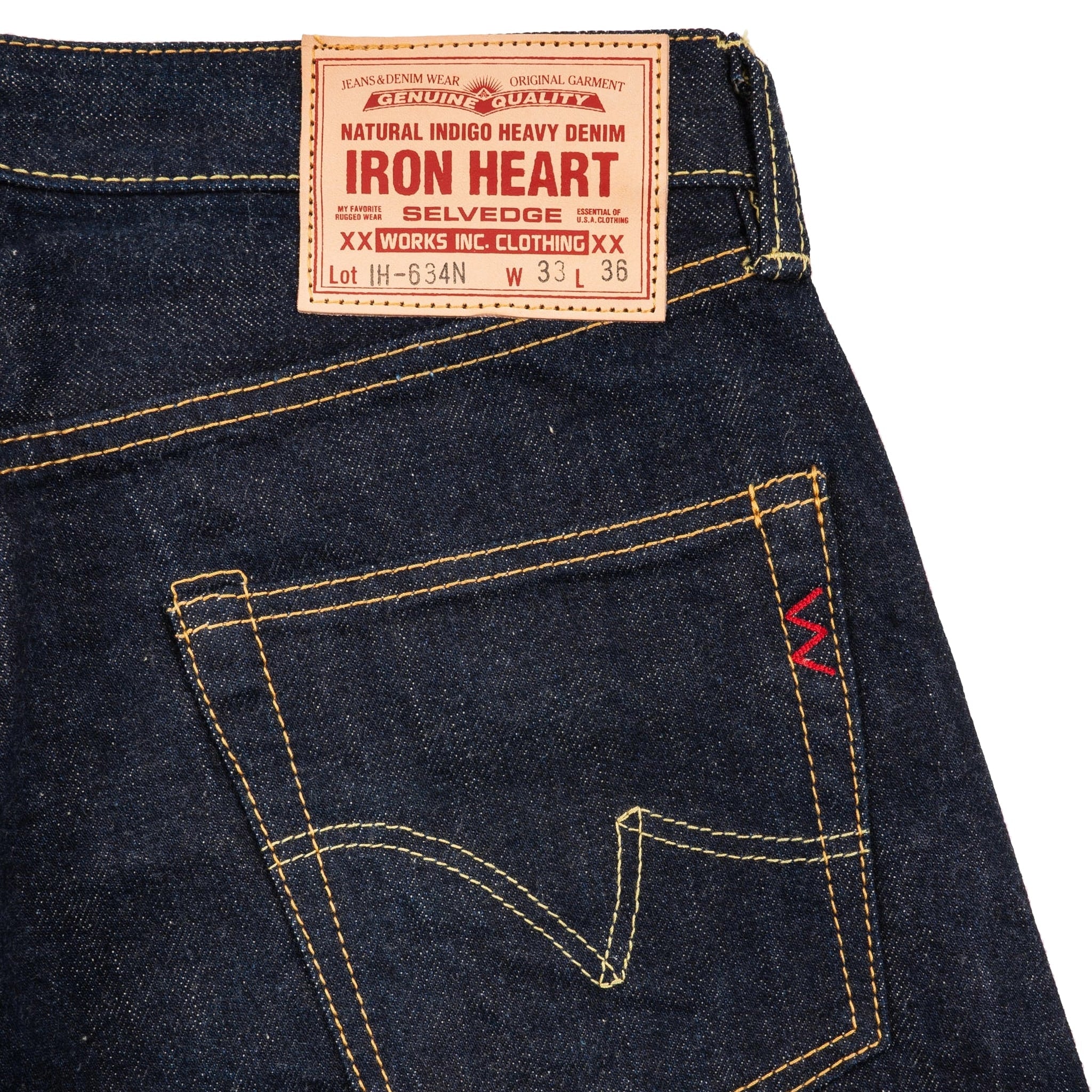 IH-634N 17oz Selvedge Denim Straight Cut Jeans - Natural Indigo