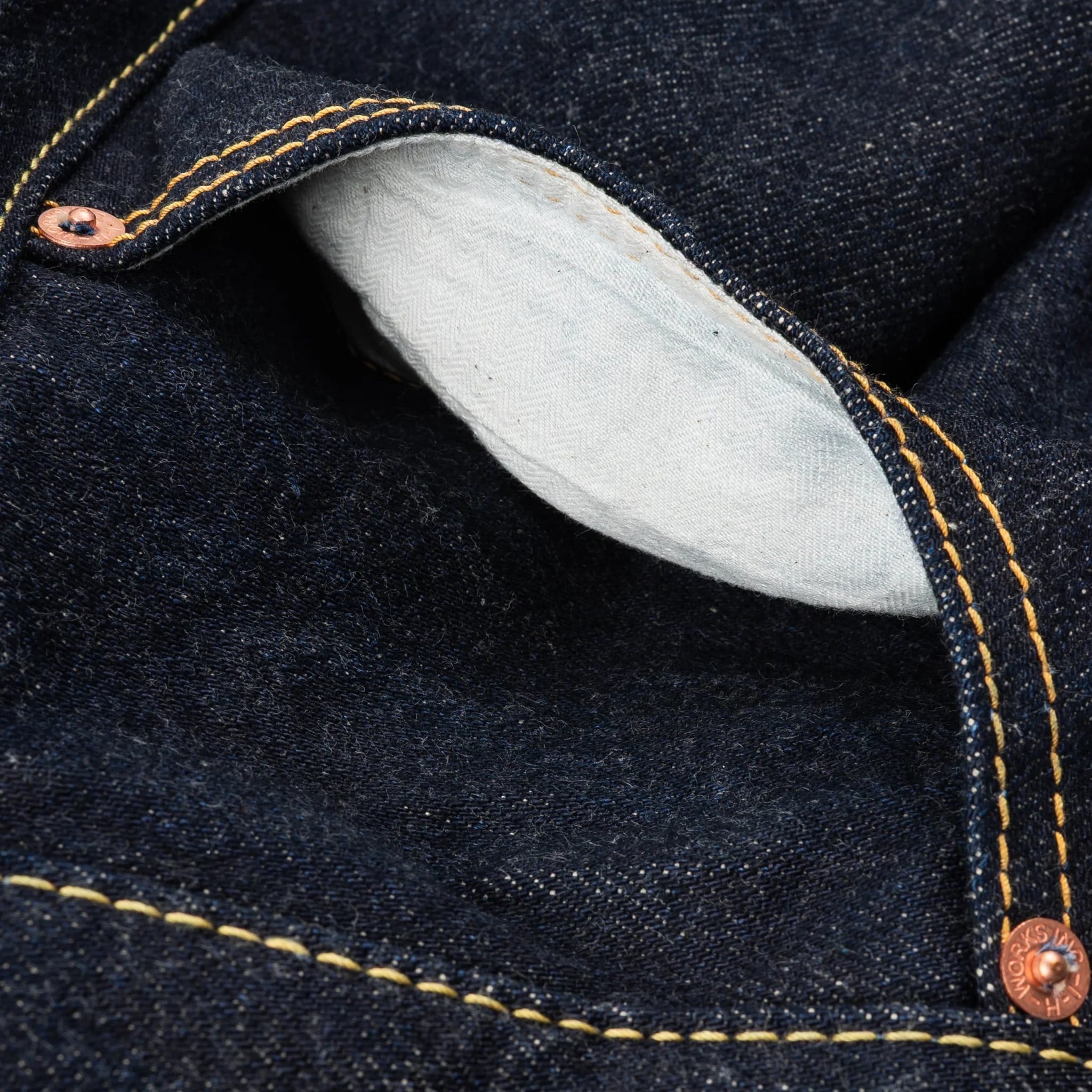 IH-634N 17oz Selvedge Denim Straight Cut Jeans - Natural Indigo