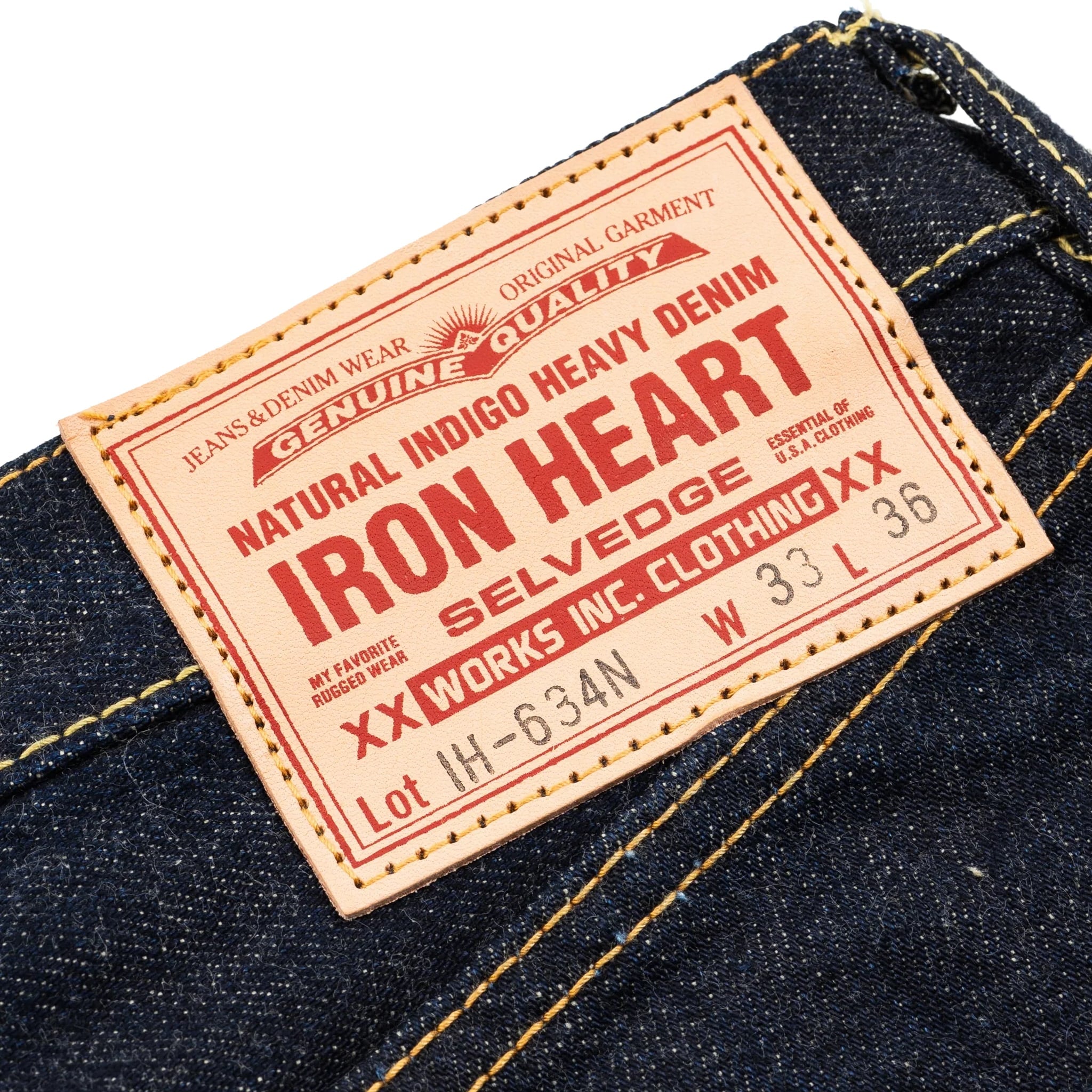IH-634N 17oz Selvedge Denim Straight Cut Jeans - Natural Indigo
