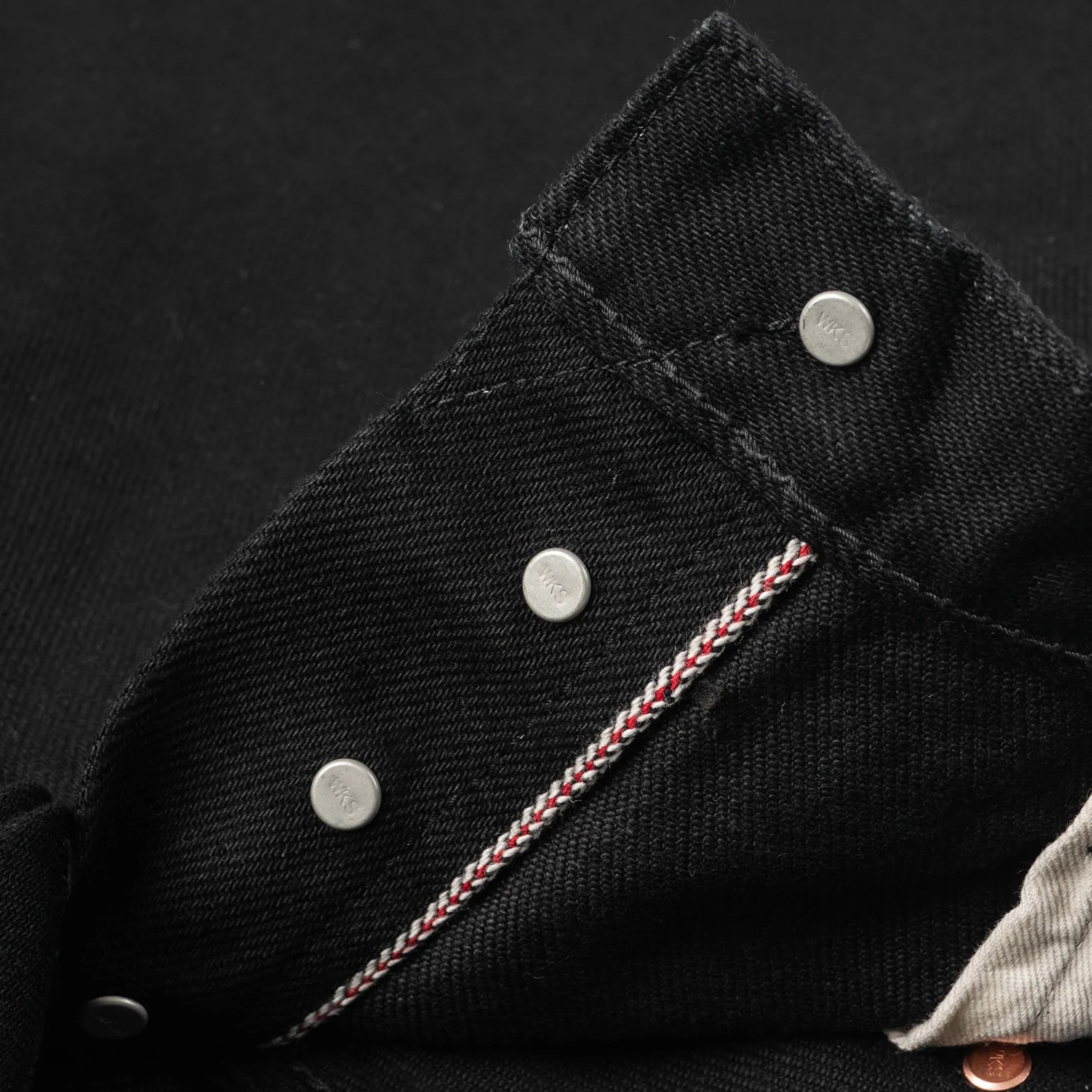 IH-634S-SBG 21oz Selvedge Denim Straight Cut Jeans - Superblack (Fades To Grey)