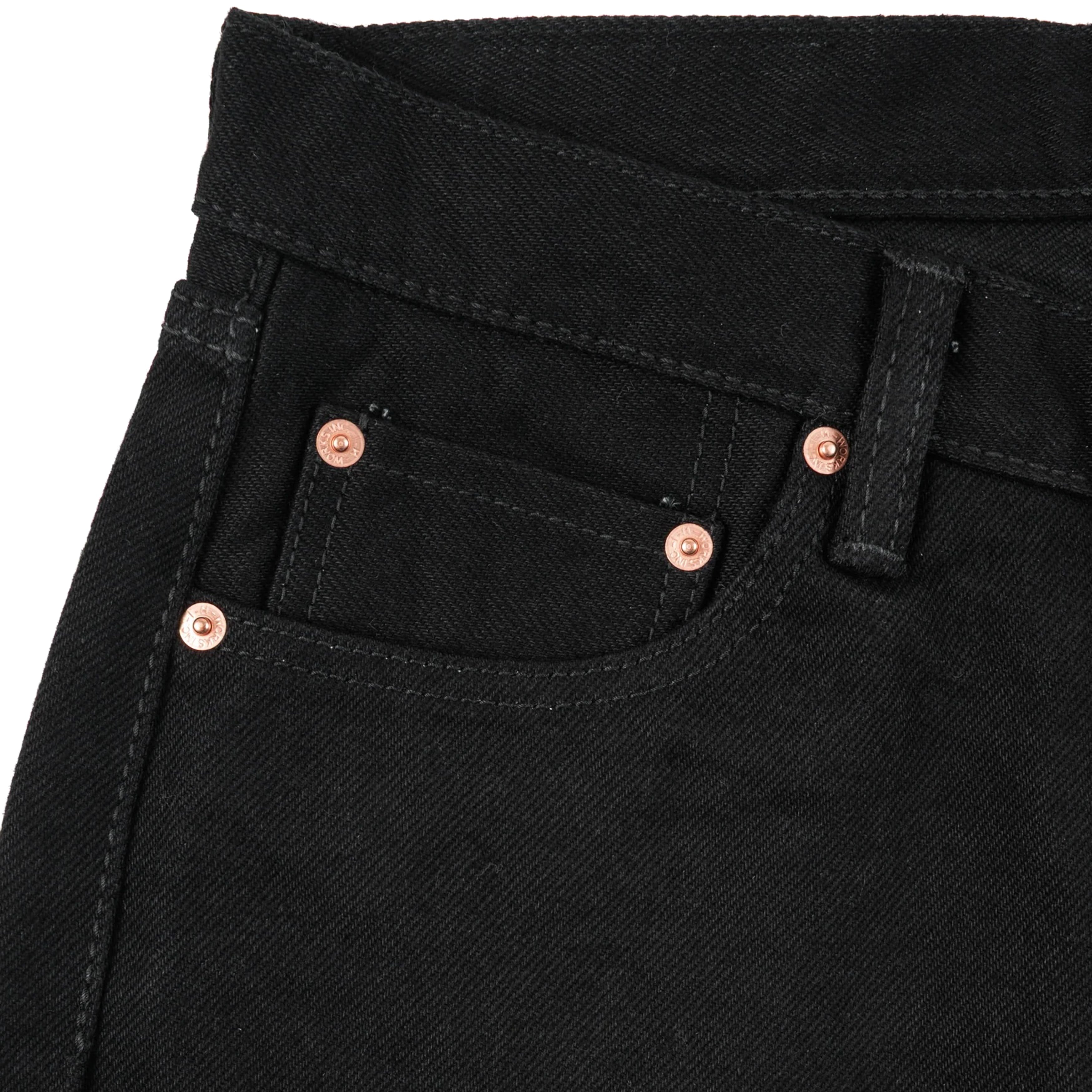 IH-634S-SBG 21oz Selvedge Denim Straight Cut Jeans - Superblack (Fades To Grey)