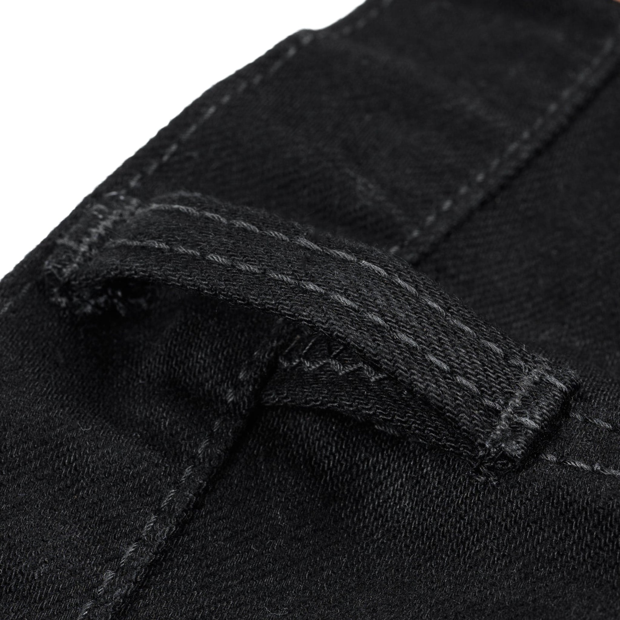 IH-666S-142bb 14oz Selvedge Denim Slim Straight Cut Jeans - Black/Black