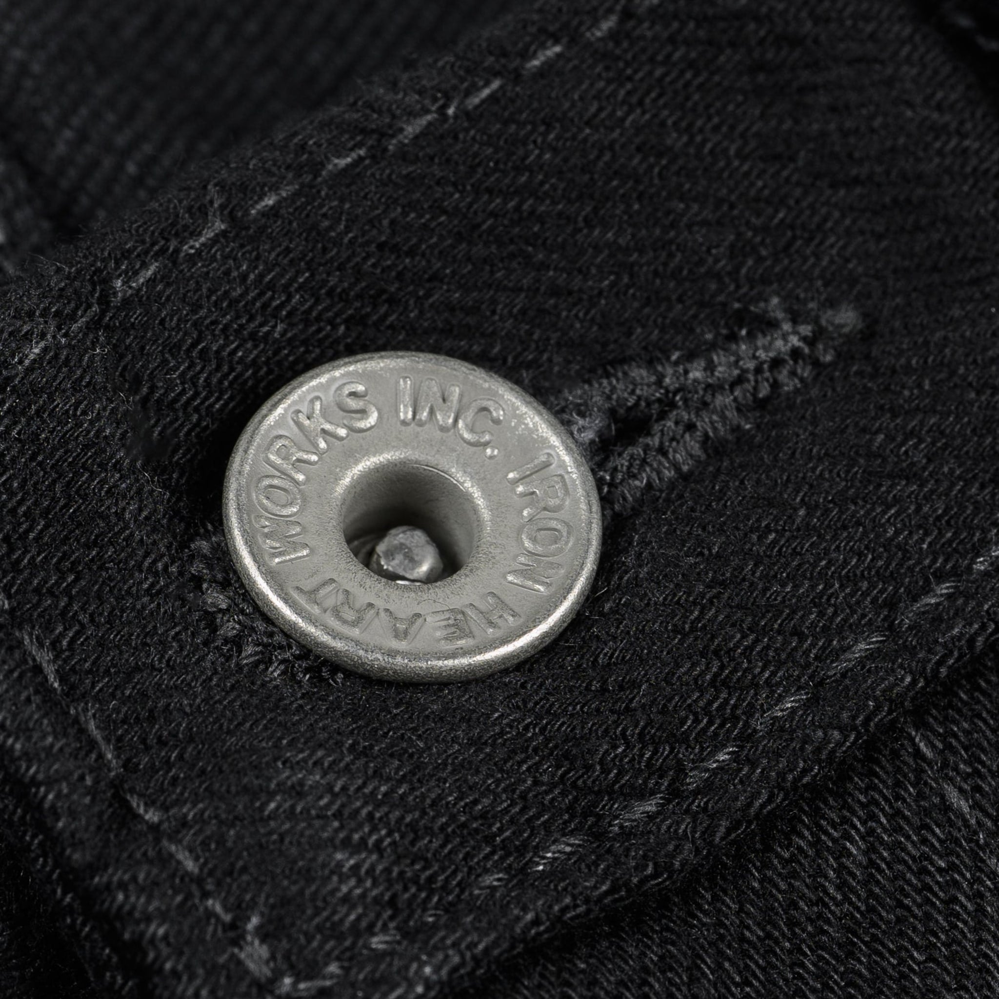 IH-666S-142bb 14oz Selvedge Denim Slim Straight Cut Jeans - Black/Black