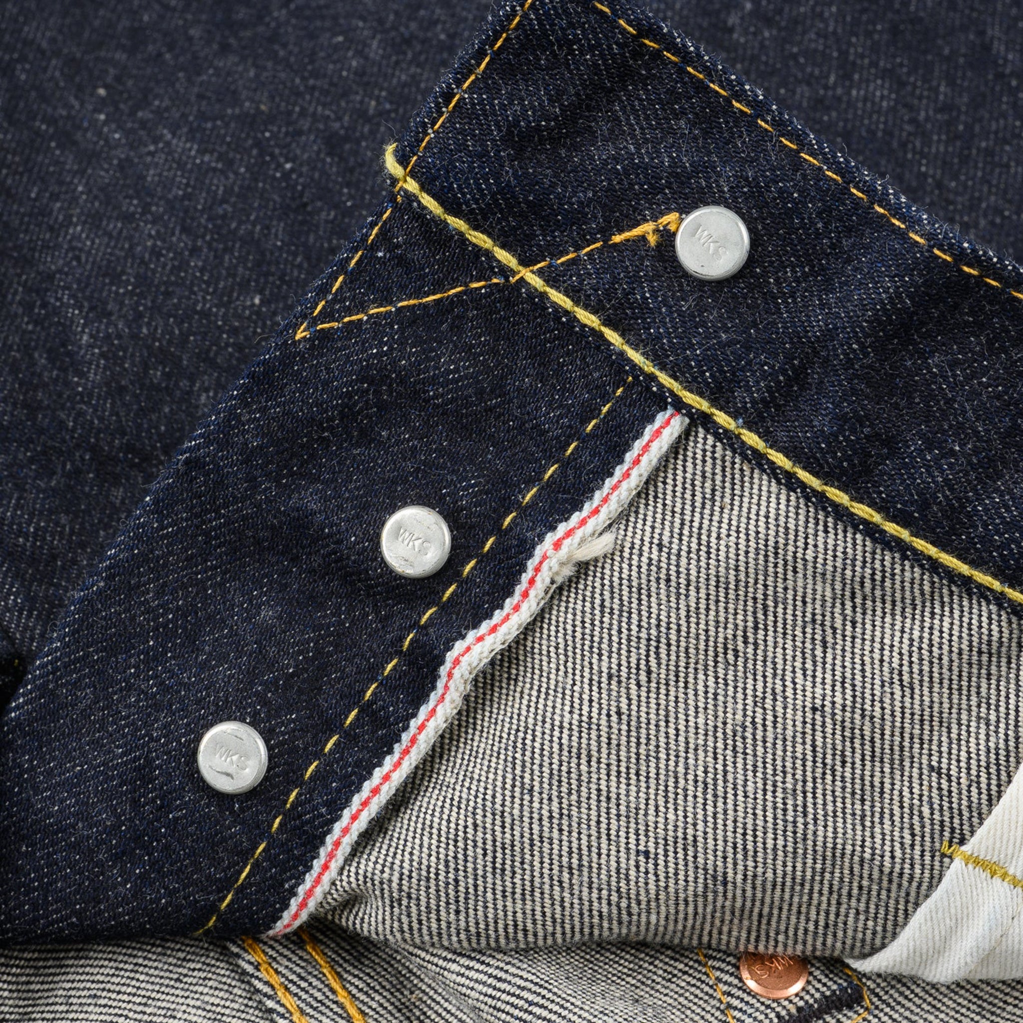 IH-777S-142 14oz Selvedge Denim Slim Tapered Cut Jeans - Indigo