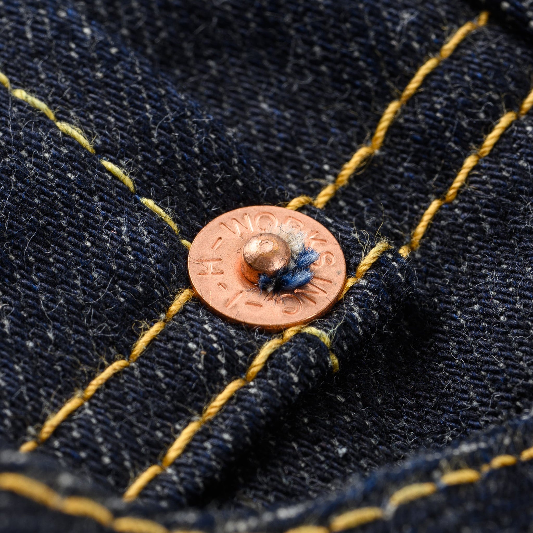 IH-777S-142 14oz Selvedge Denim Slim Tapered Cut Jeans - Indigo