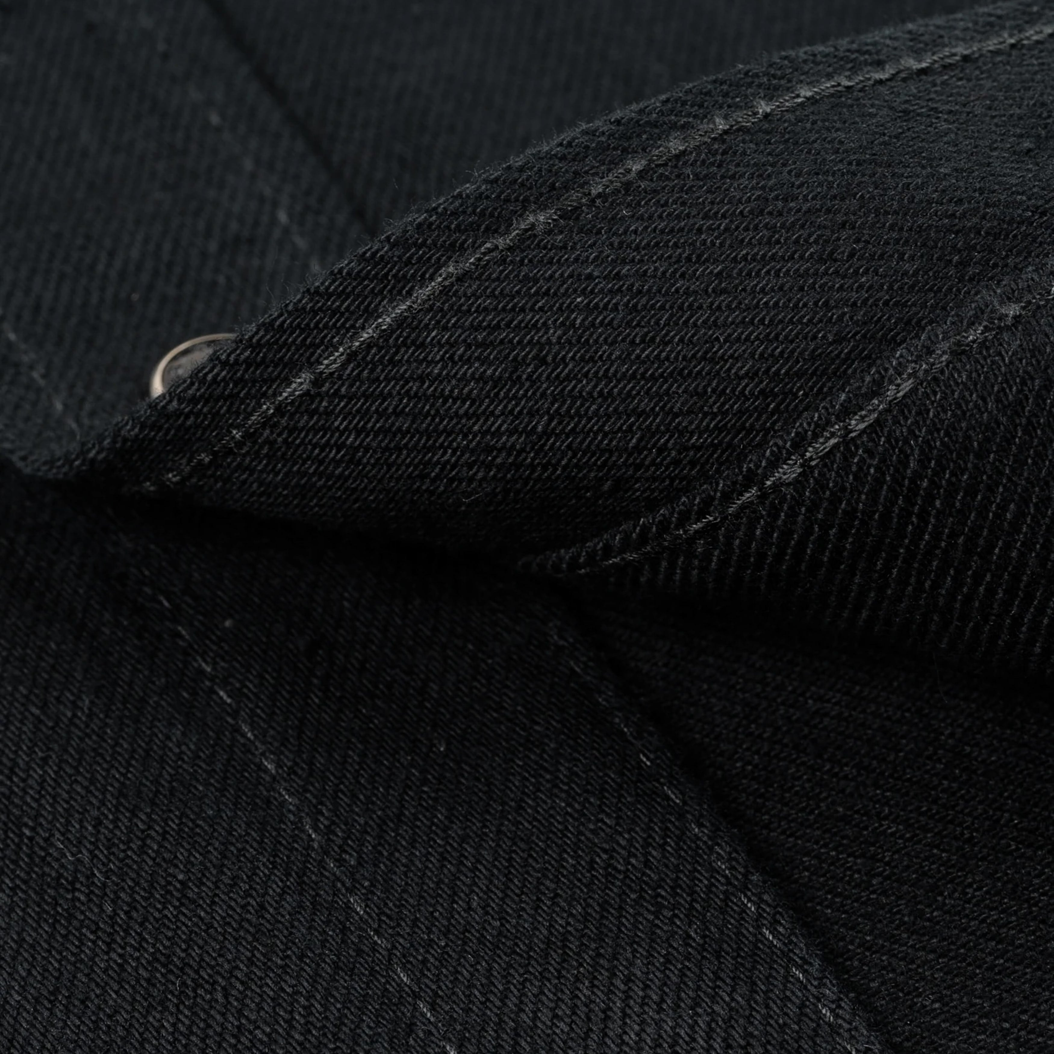 IHSH-218-BLK 12oz Selvedge Denim Western Shirt "The Johnny Cash III" - Black