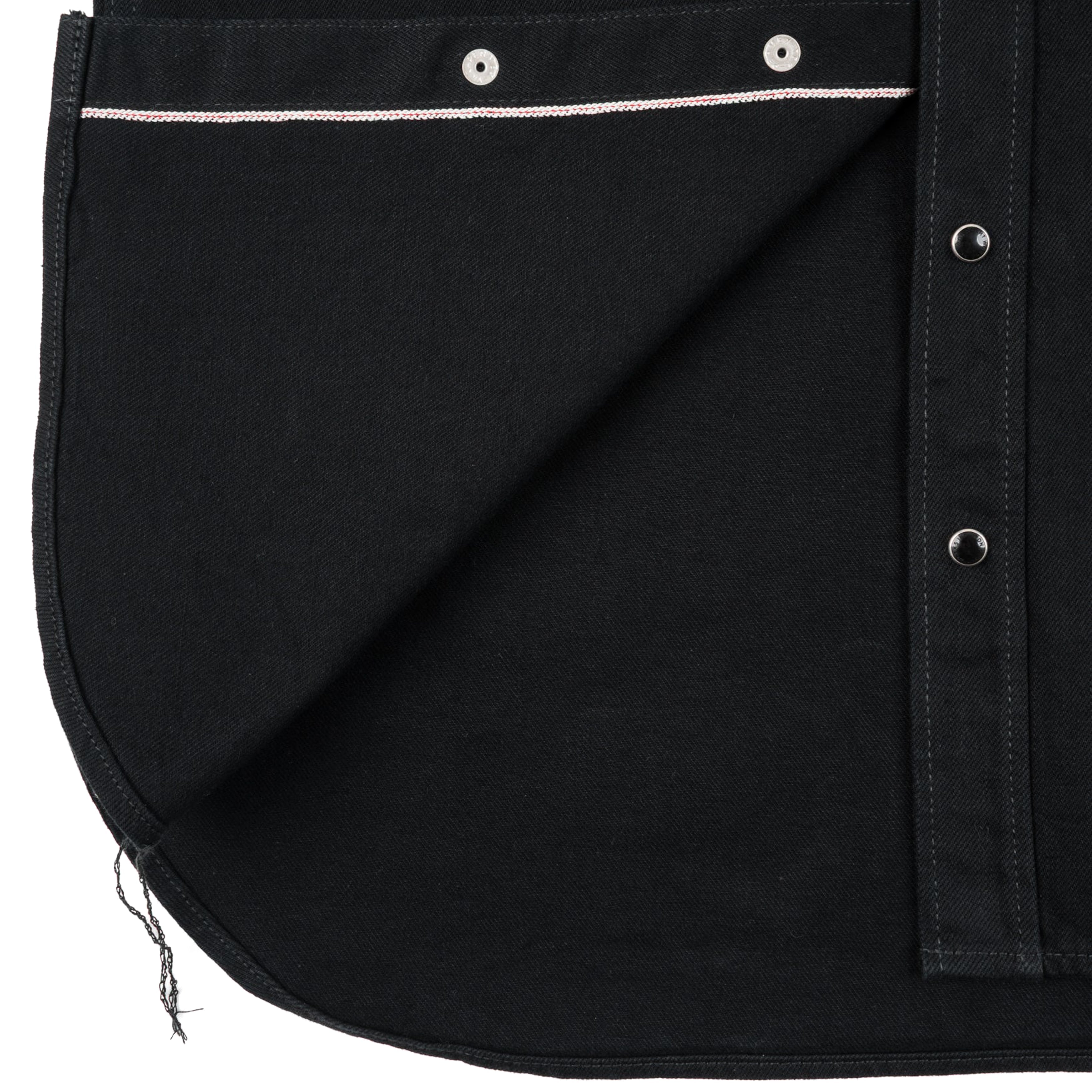 IHSH-218-BLK 12oz Selvedge Denim Western Shirt "The Johnny Cash III" - Black