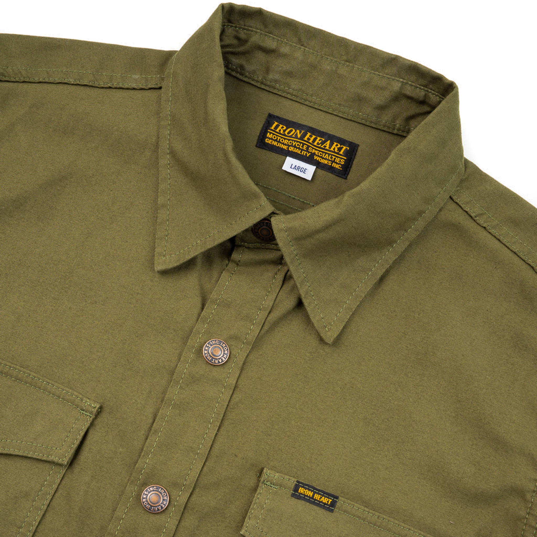 IHSH-425-OLV 8oz Military Whipcord CPO Shirt - OIive
