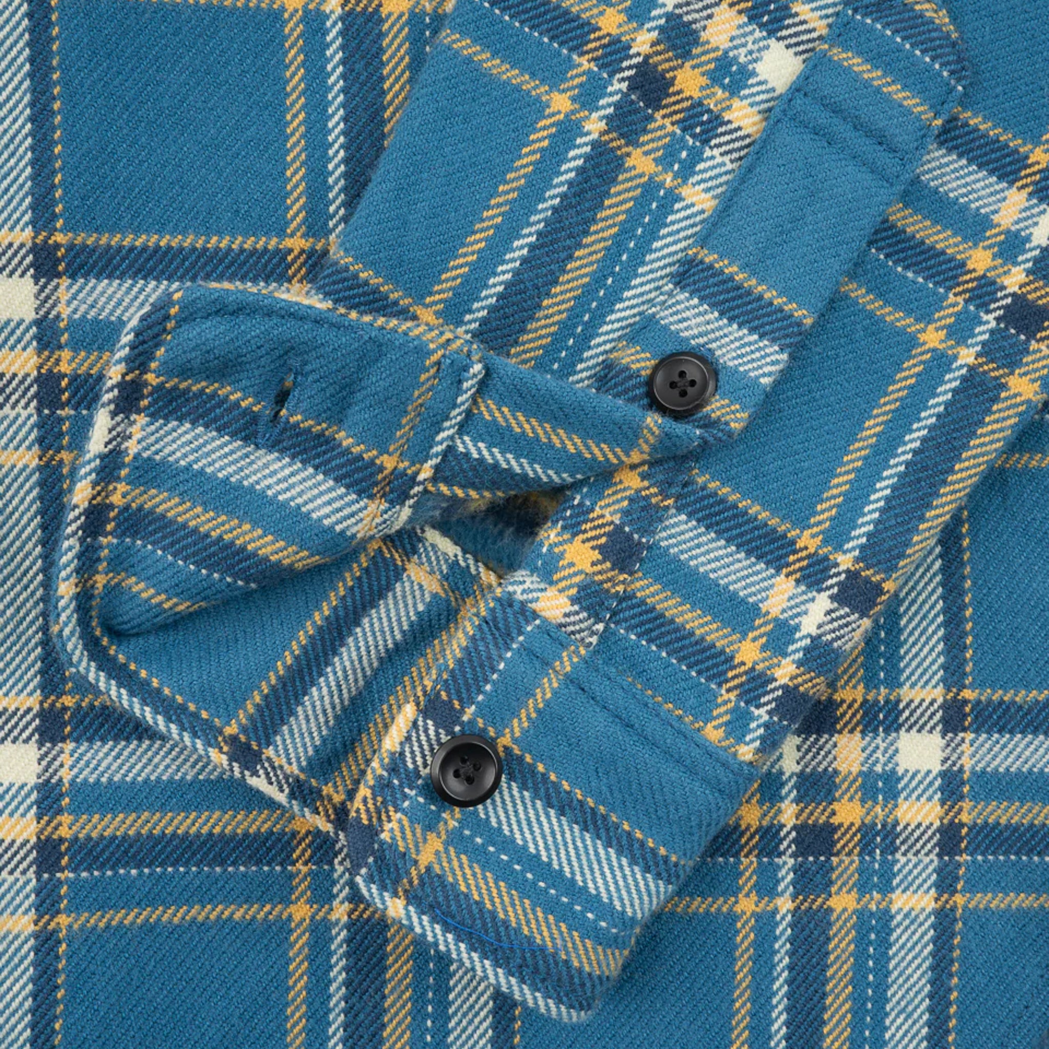 IHSH-435-BLU Ultra Heavy Flannel American Check Work Shirt - Blue