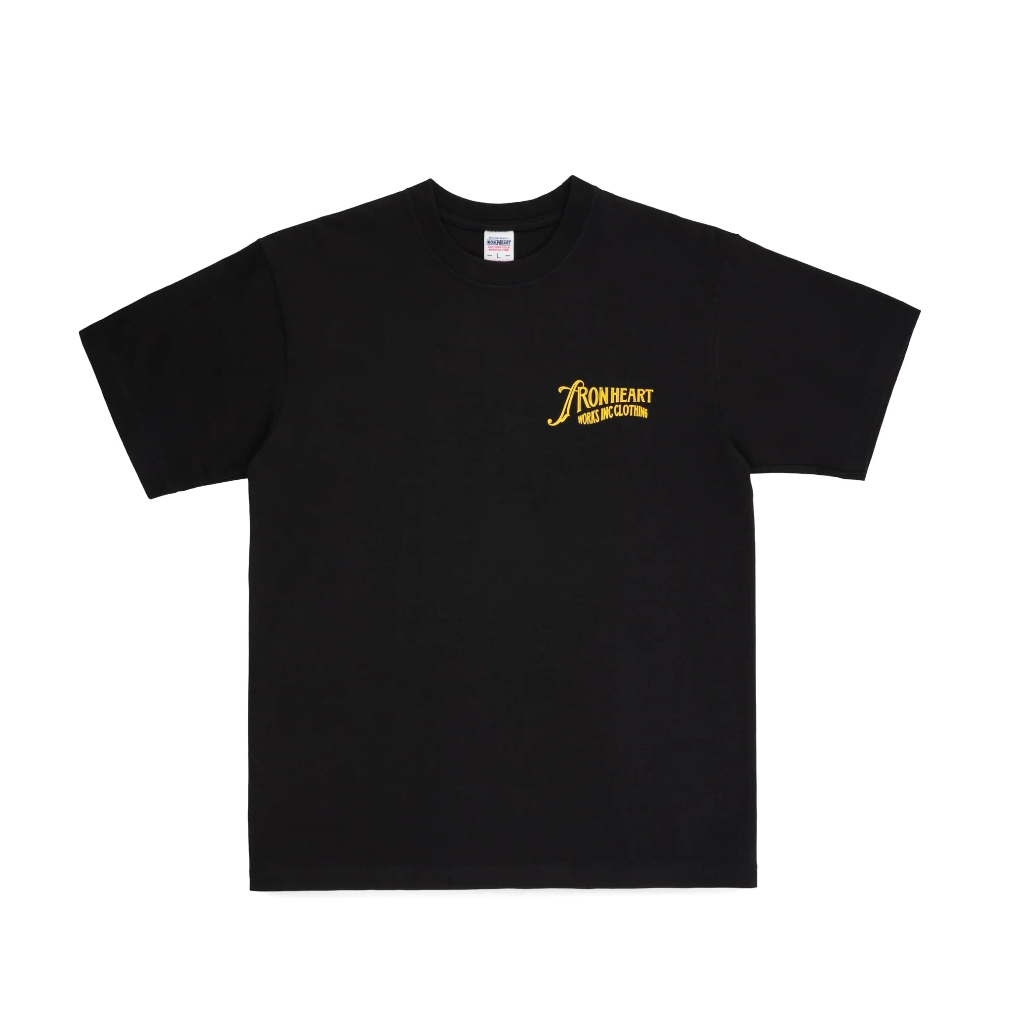 IHT-2501-BLK 7.5oz Printed Loopwheel Crew Neck T-Shirt - Black