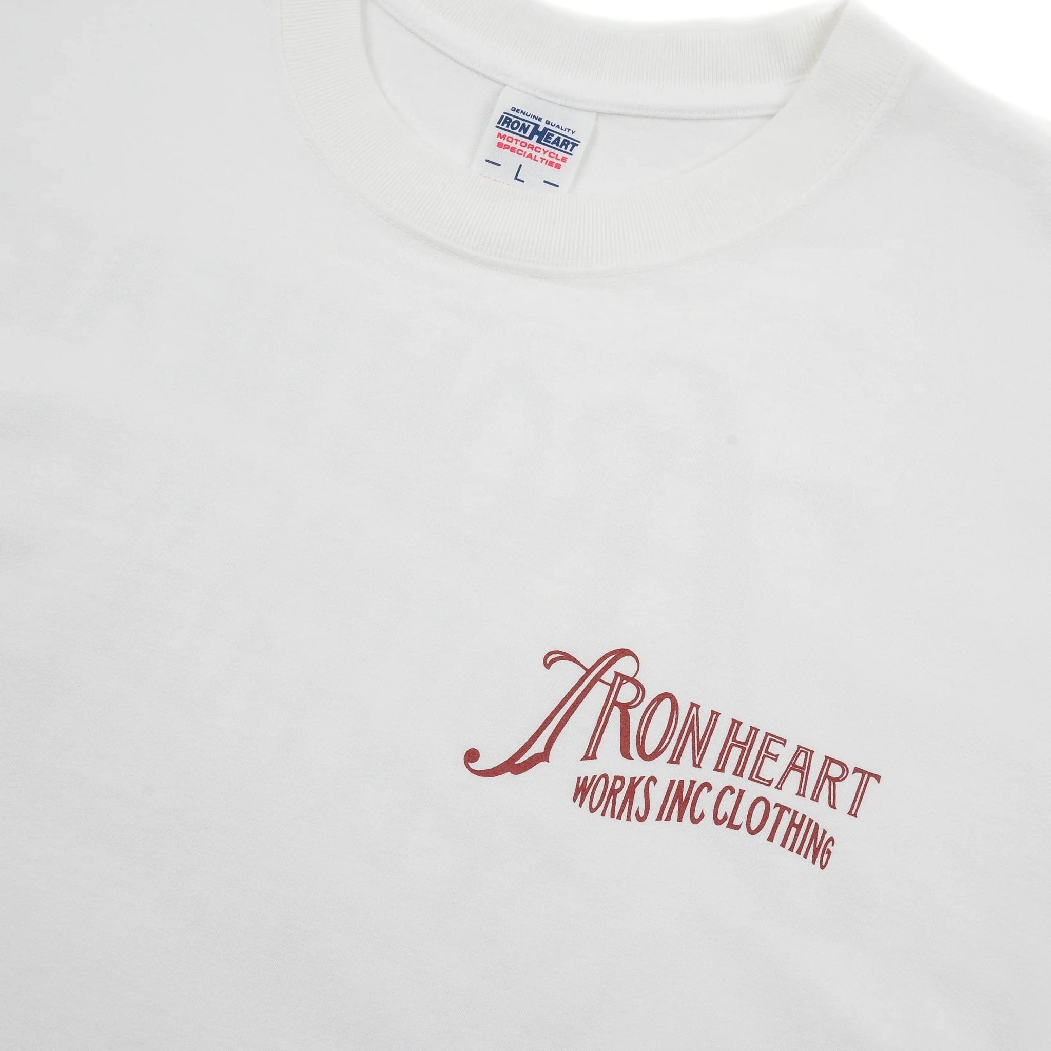 IHT-2501-WHT 7.5oz Printed Loopwheel Crew Neck T-Shirt - White