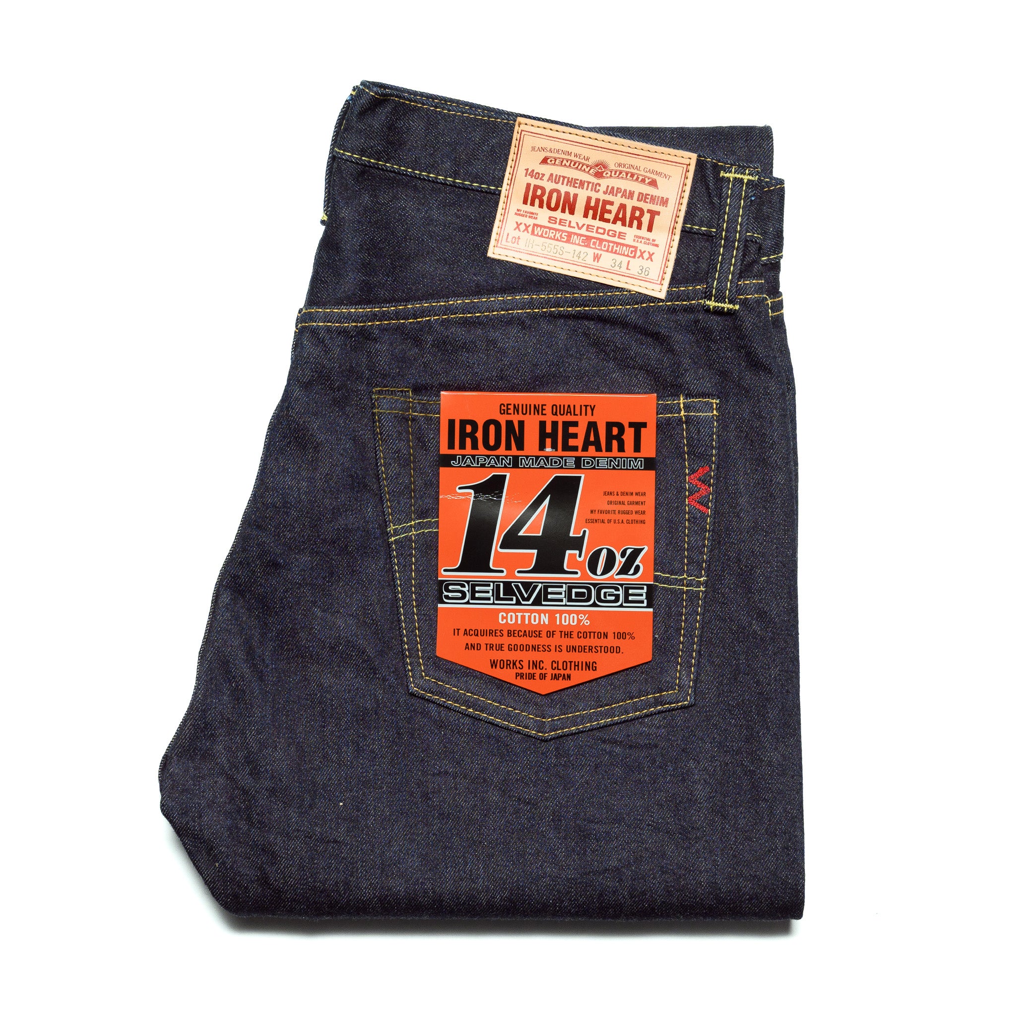 IH-555S-142 14oz Selvedge Denim Slim Cut Jeans - Indigo