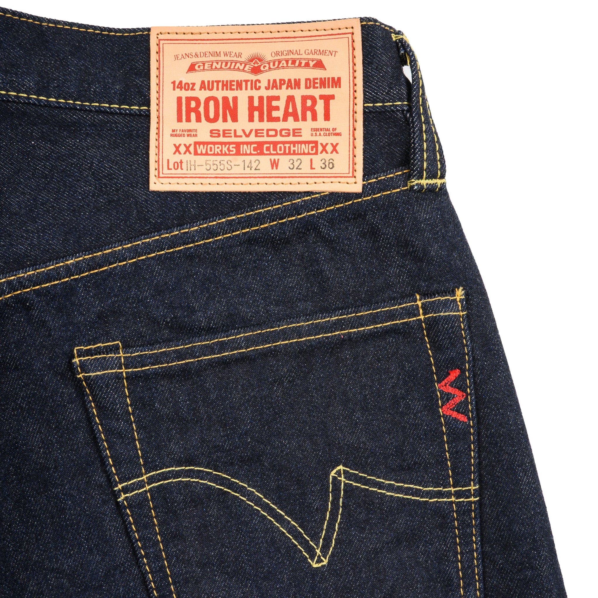 IH-555S-142 14oz Selvedge Denim Slim Cut Jeans - Indigo