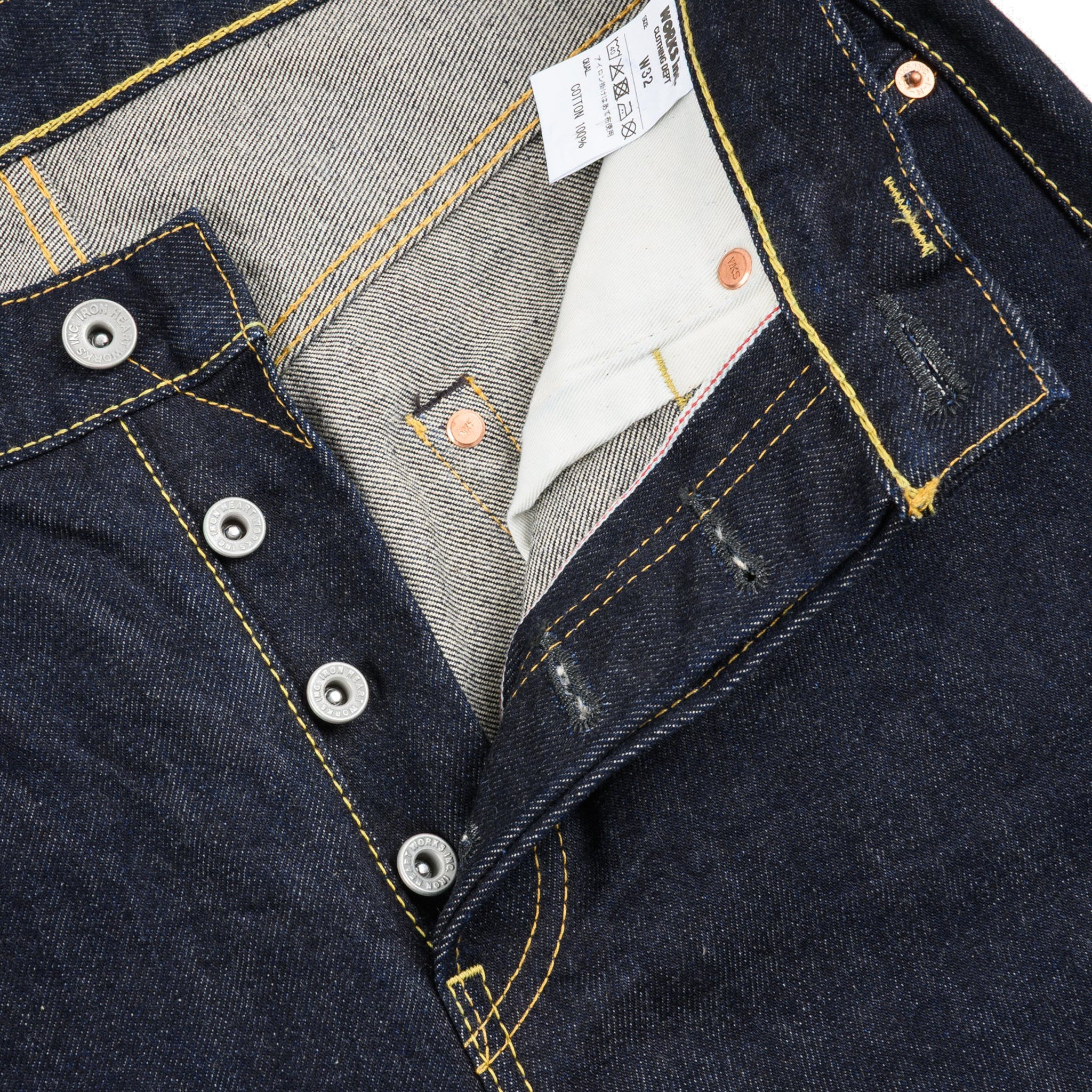 IH-555S-142 14oz Selvedge Denim Slim Cut Jeans - Indigo