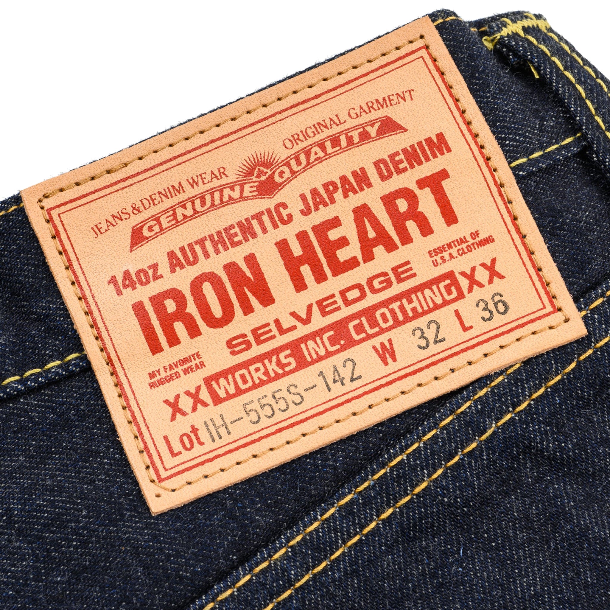 IH-555S-142 14oz Selvedge Denim Slim Cut Jeans - Indigo