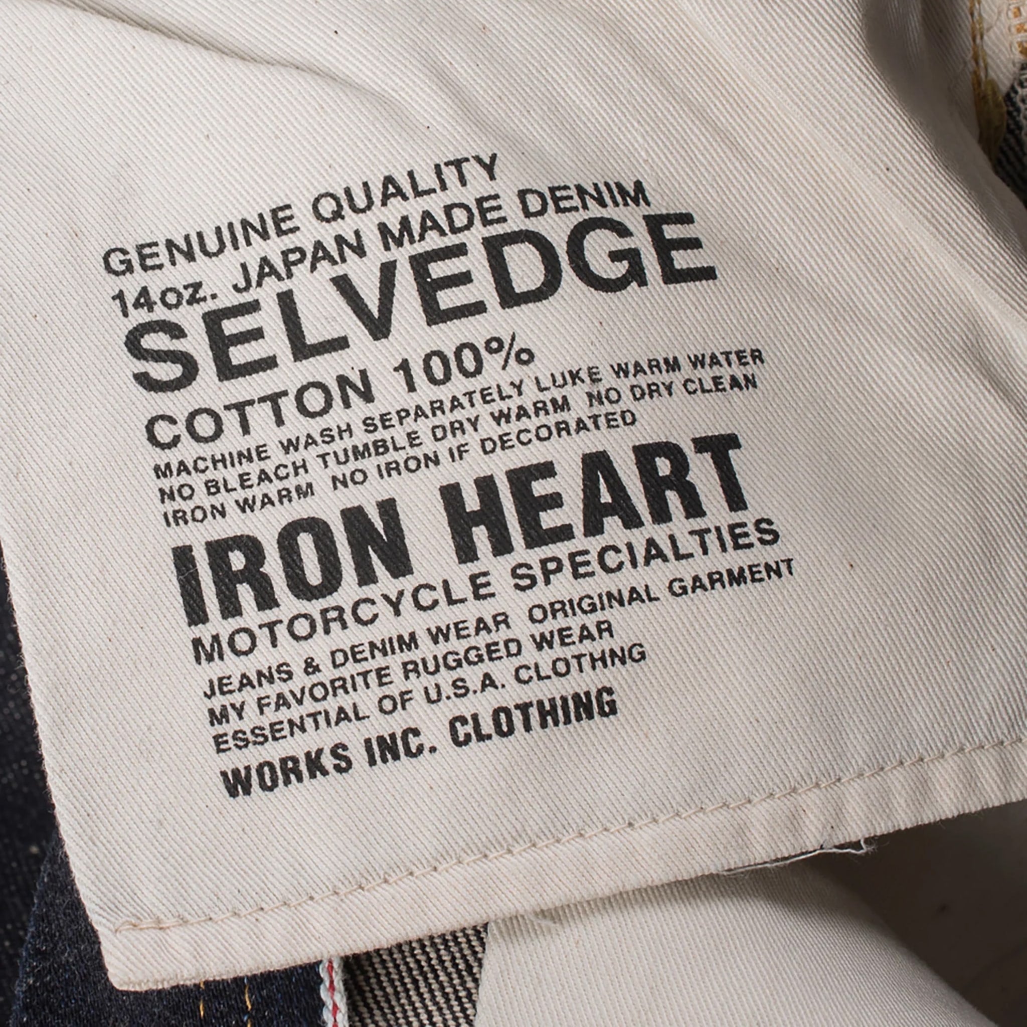 IH-634S-142 14oz Selvedge Denim Straight Cut Jeans - Indigo