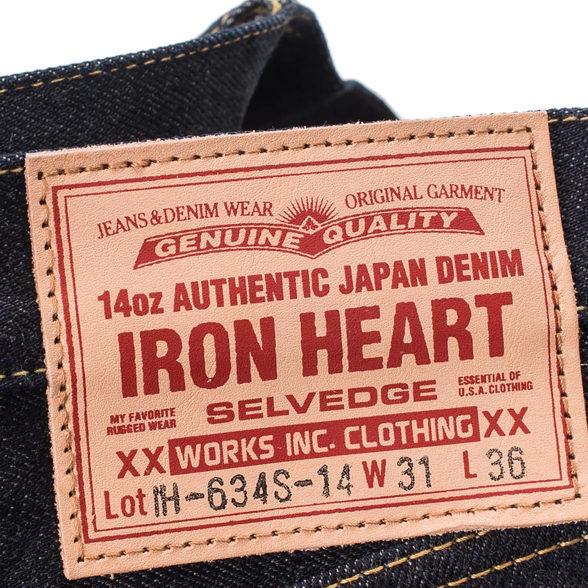 IH-634S-142 14oz Selvedge Denim Straight Cut Jeans - Indigo