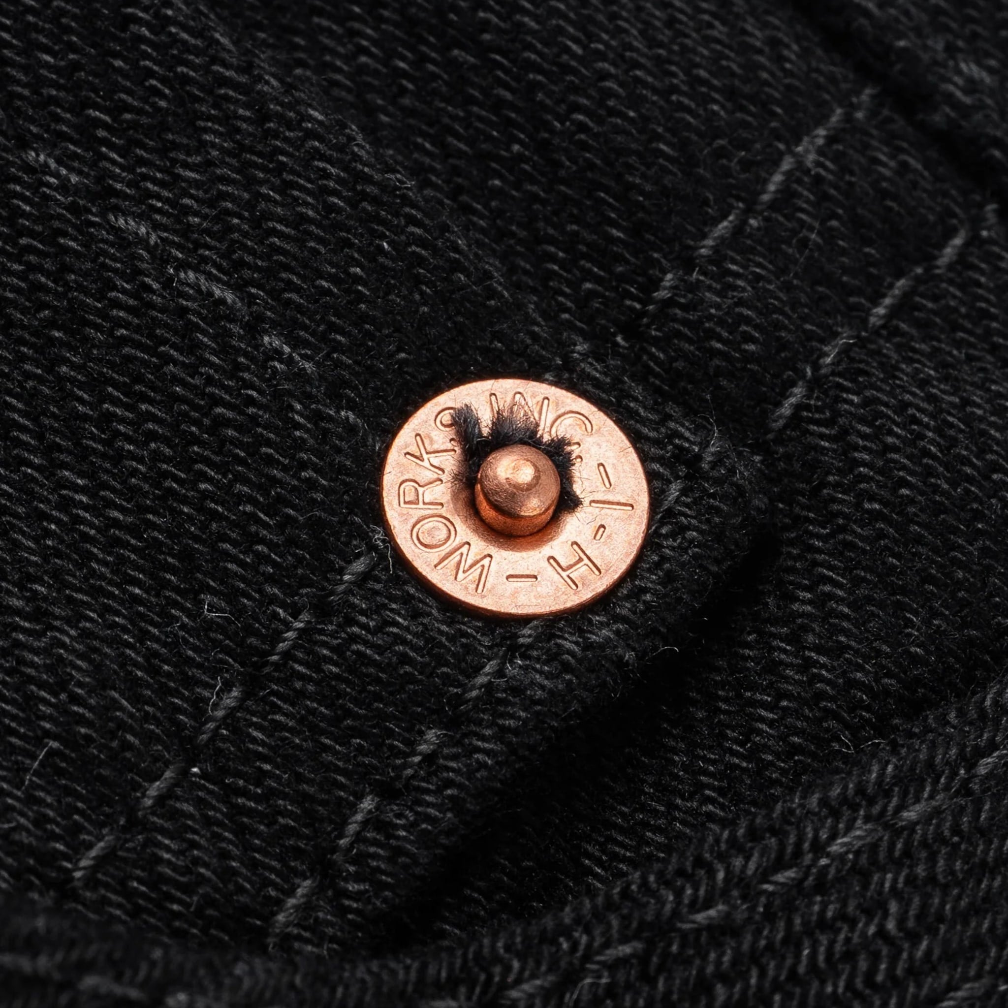 IH-777S-142bb 14oz Selvedge Denim Slim Tapered Cut Jeans - Black/Black