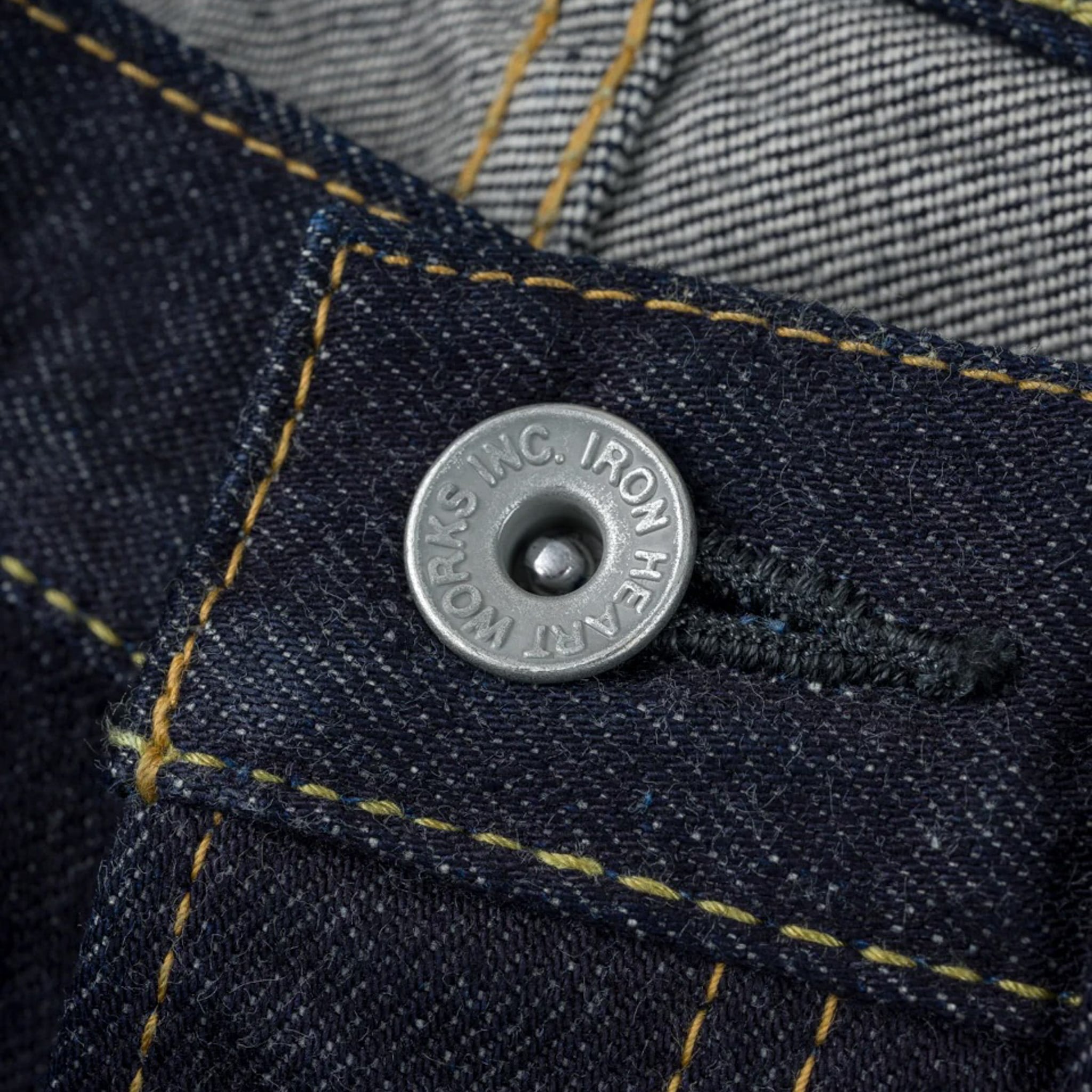 IH-888S-142 14oz Selvedge Denim Medium/High Rise Tapered Cut Jeans - Indigo