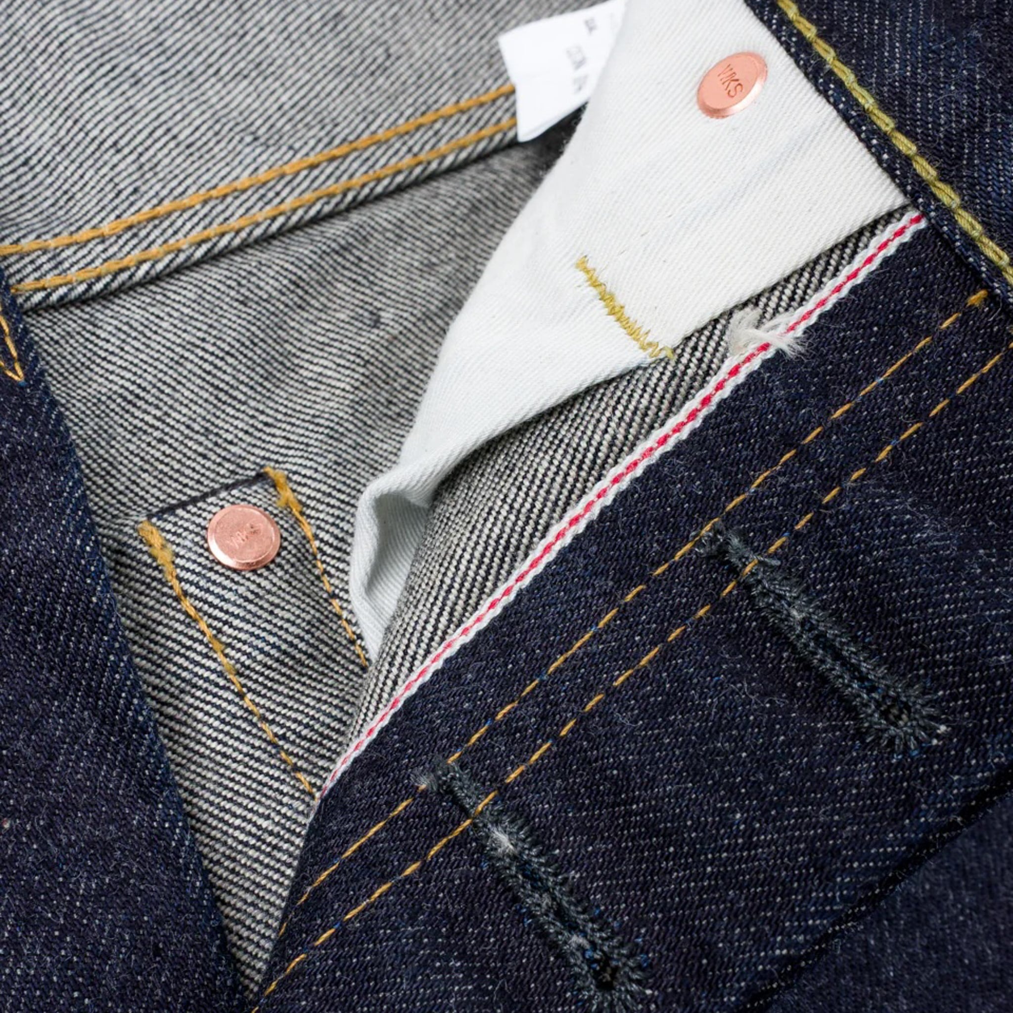 IH-888S-142 14oz Selvedge Denim Medium/High Rise Tapered Cut Jeans - Indigo