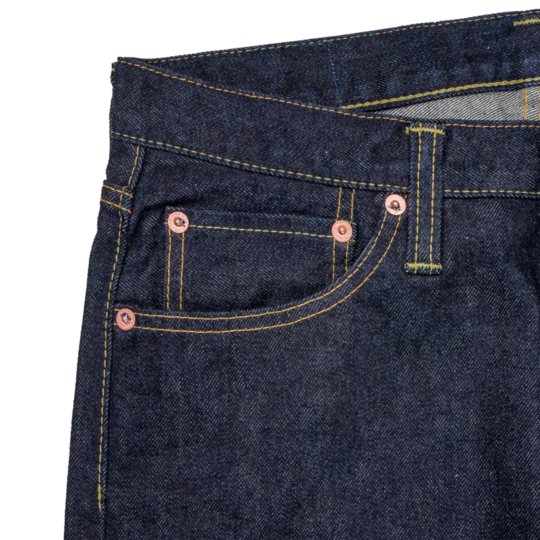 IH-888S-142 14oz Selvedge Denim Medium/High Rise Tapered Cut Jeans - Indigo