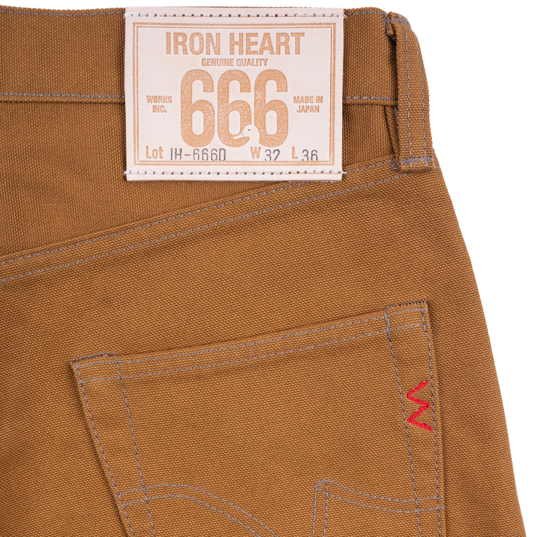 IH-666D 17oz Duck Slim Straight Cut Jeans - Brown