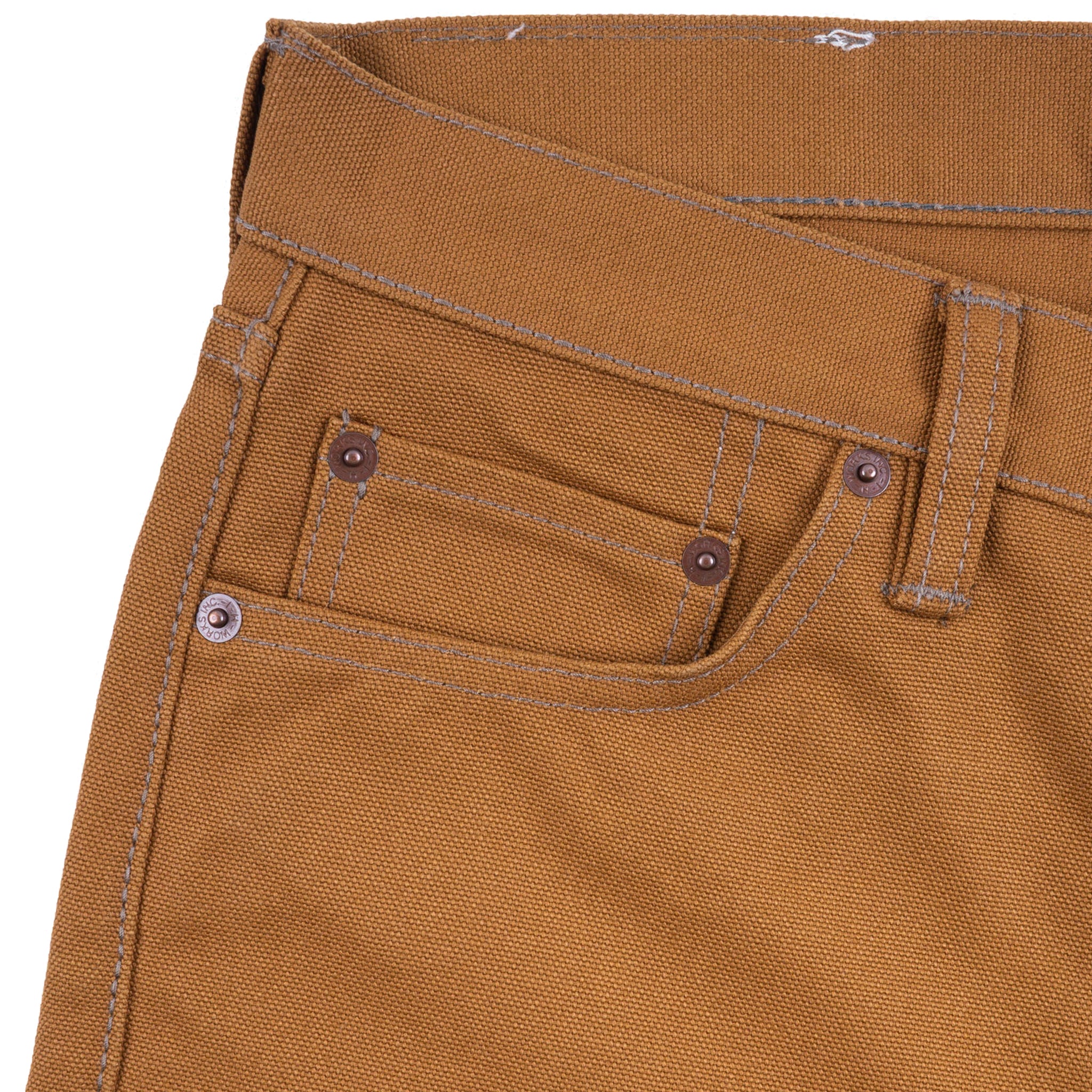 IH-666D 17oz Duck Slim Straight Cut Jeans - Brown