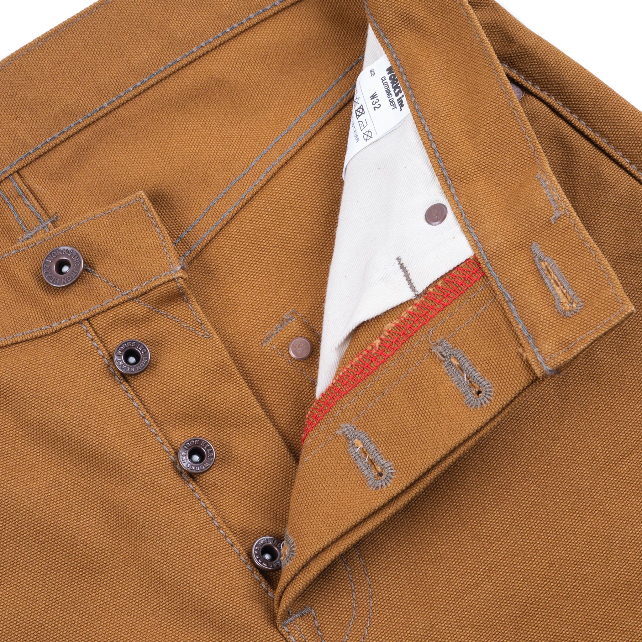 IH-666D 17oz Duck Slim Straight Cut Jeans - Brown