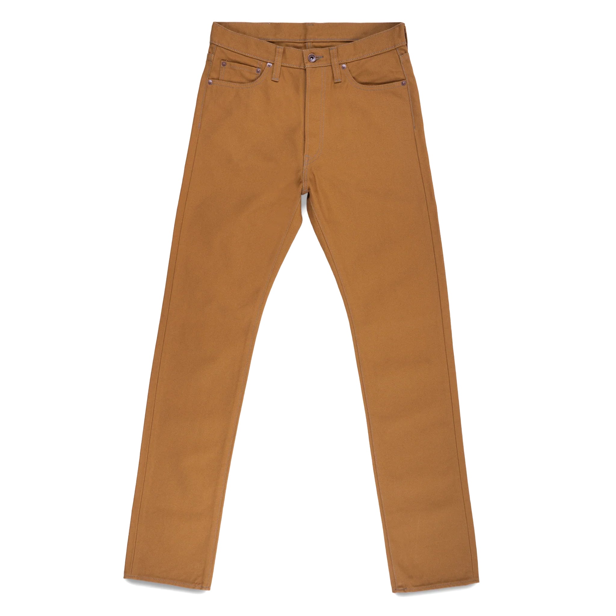 IH-888D 17oz Duck Medium/High Rise Tapered Cut Jeans - Brown