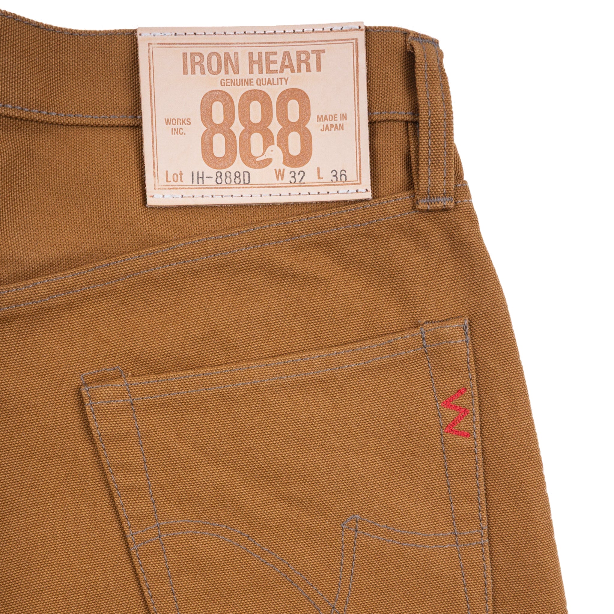 IH-888D 17oz Duck Medium/High Rise Tapered Cut Jeans - Brown