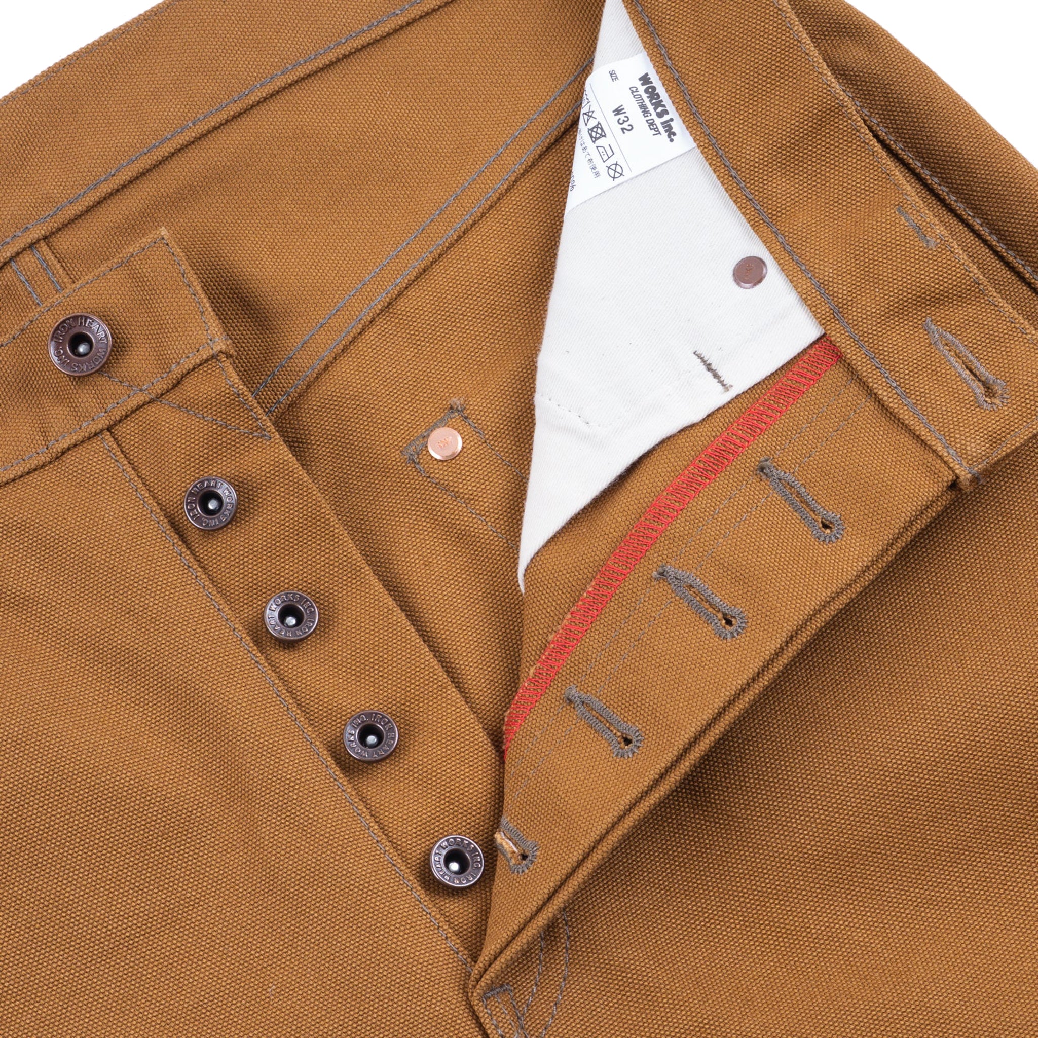 IH-888D 17oz Duck Medium/High Rise Tapered Cut Jeans - Brown