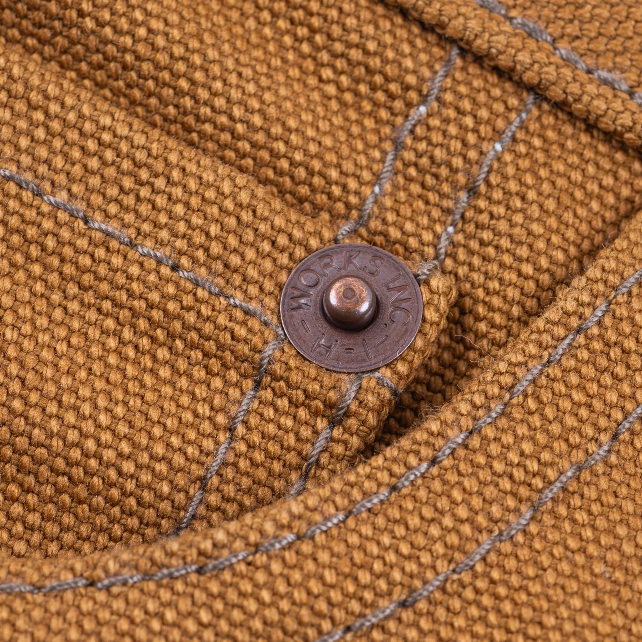 IH-888D 17oz Duck Medium/High Rise Tapered Cut Jeans - Brown