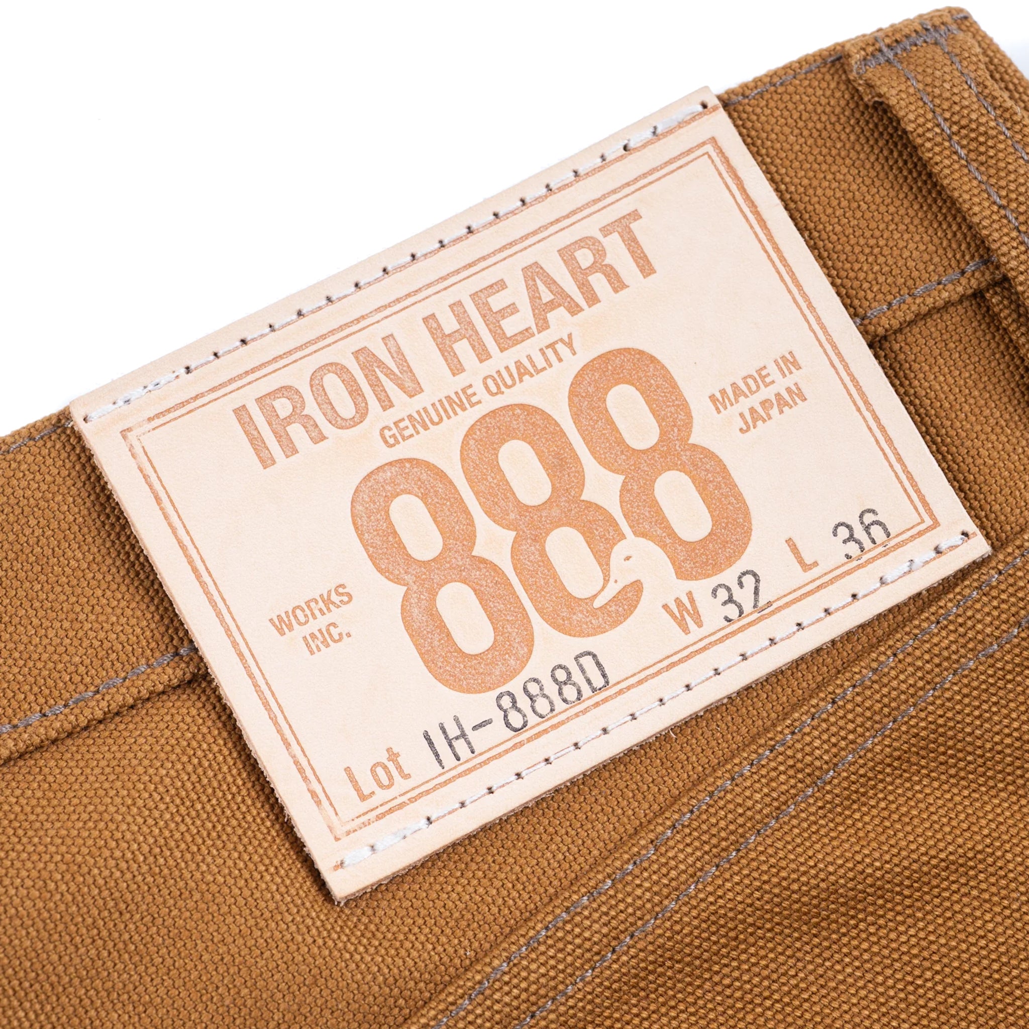 IH-888D 17oz Duck Medium/High Rise Tapered Cut Jeans - Brown