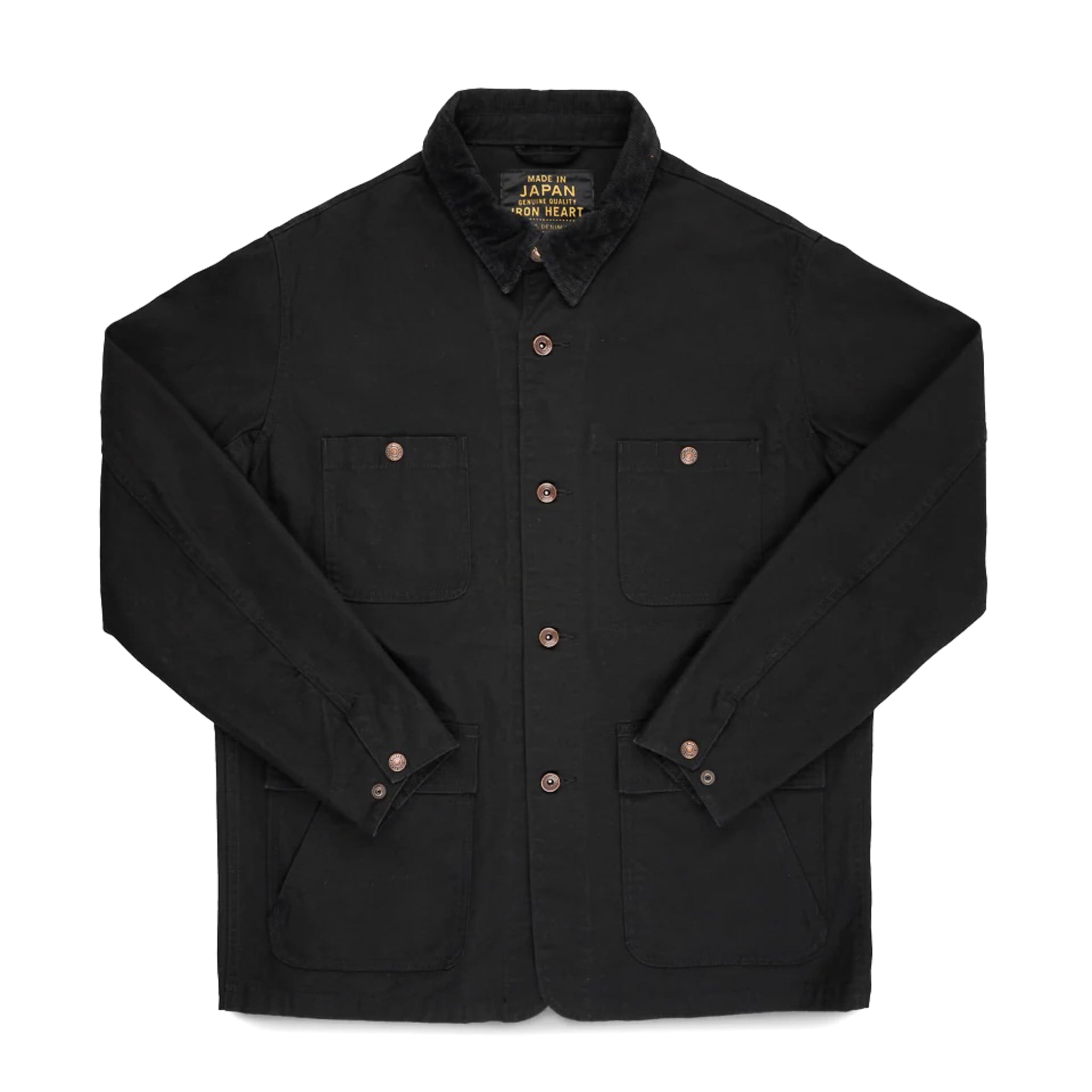 IHJ-148-BLK 10oz Kurashikizome® Organic Cotton Duck Chore Jacket - Black