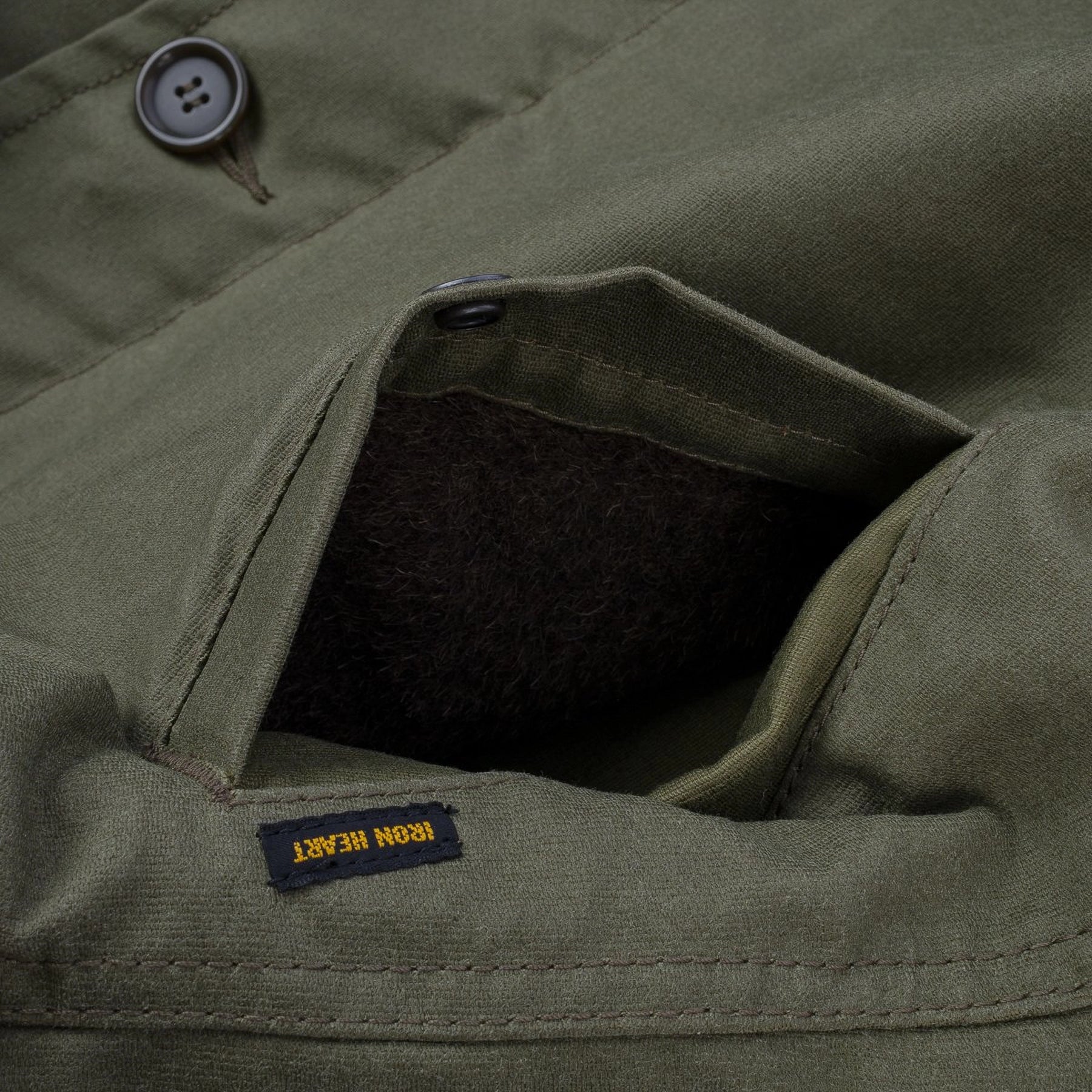 IHM-37-GRN Oiled Whipcord N1 Deck Jacket - Army Green