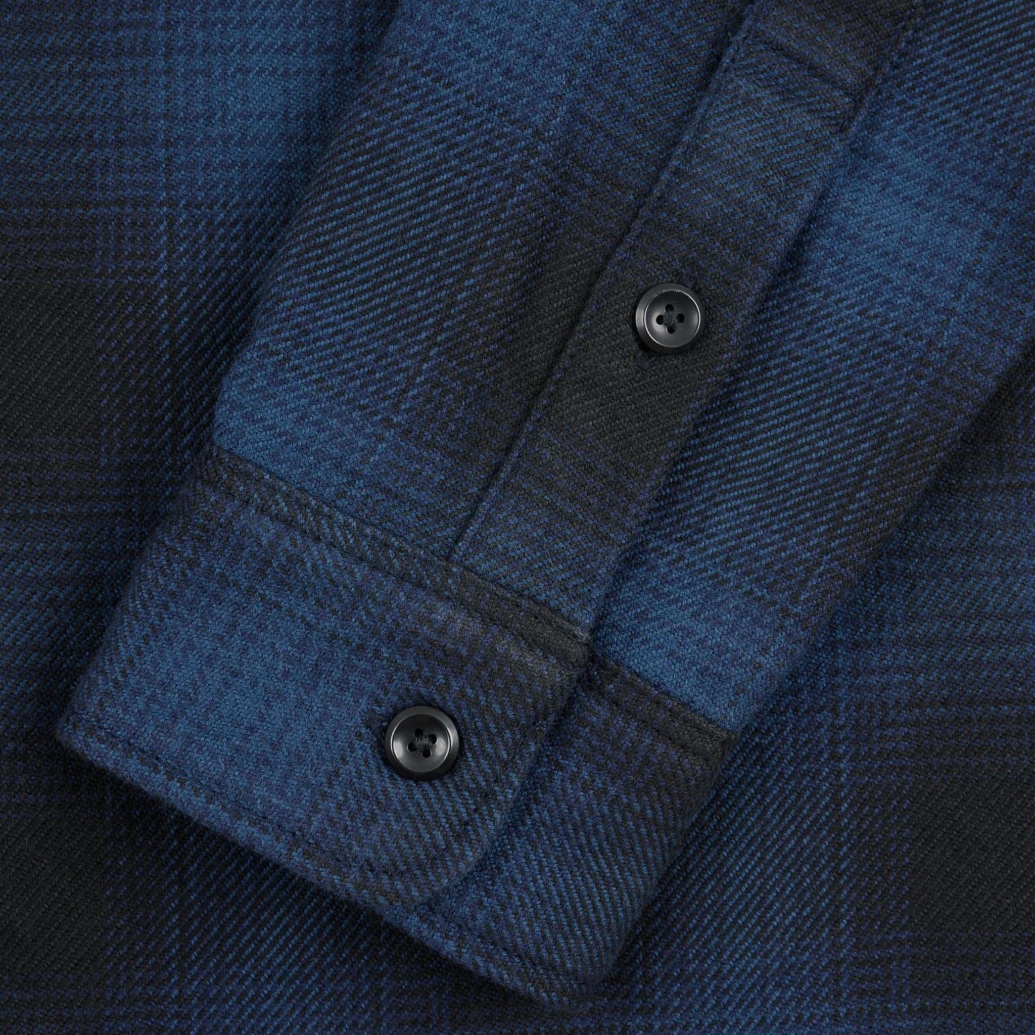 IHSH-265-NAV Ultra Heavy Flannel Ombré Check Work Shirt - Navy/Black