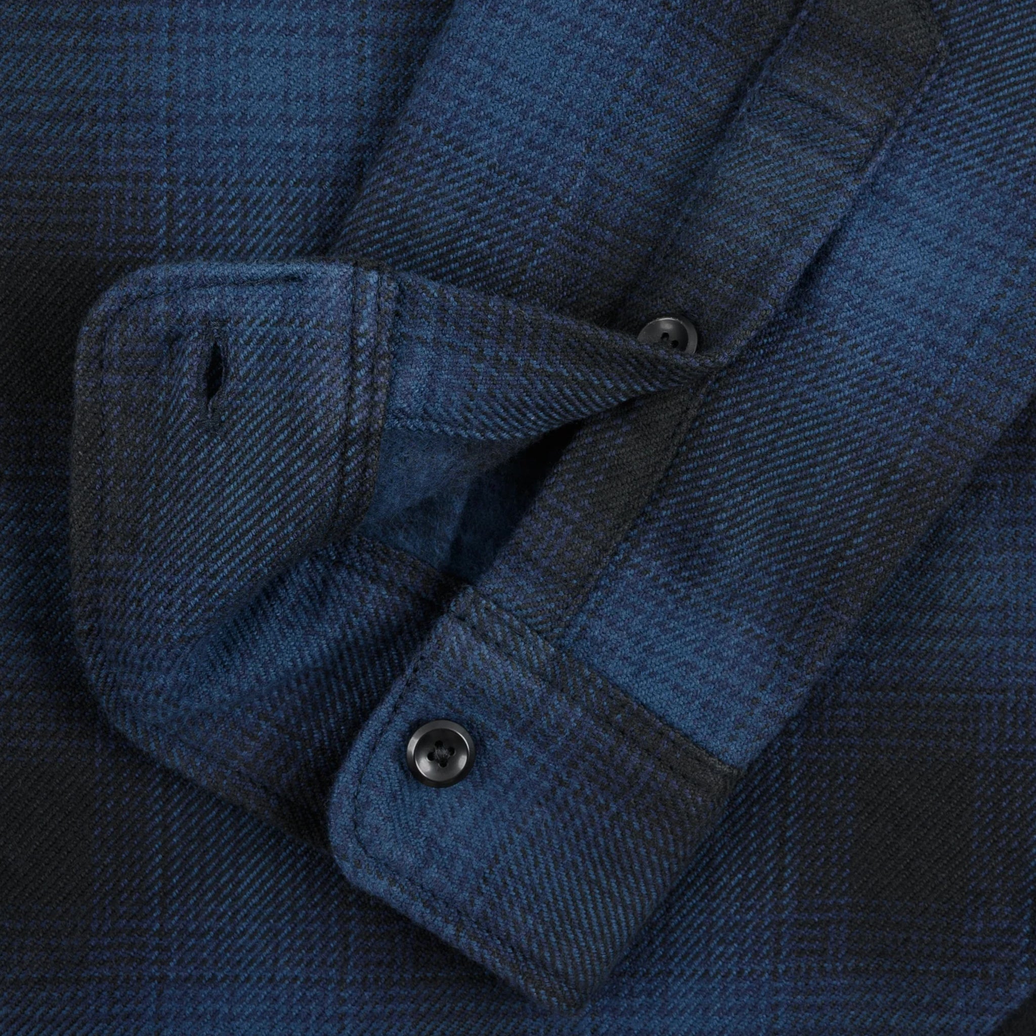 IHSH-265-NAV Ultra Heavy Flannel Ombré Check Work Shirt - Navy/Black