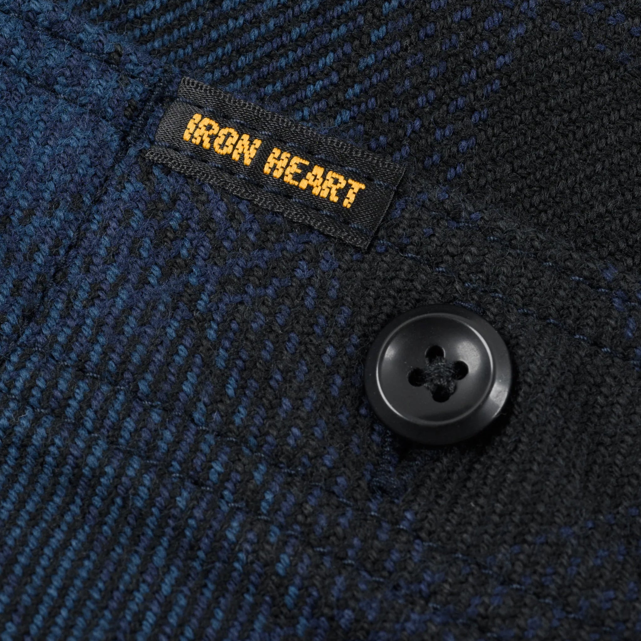 IHSH-265-NAV Ultra Heavy Flannel Ombré Check Work Shirt - Navy/Black