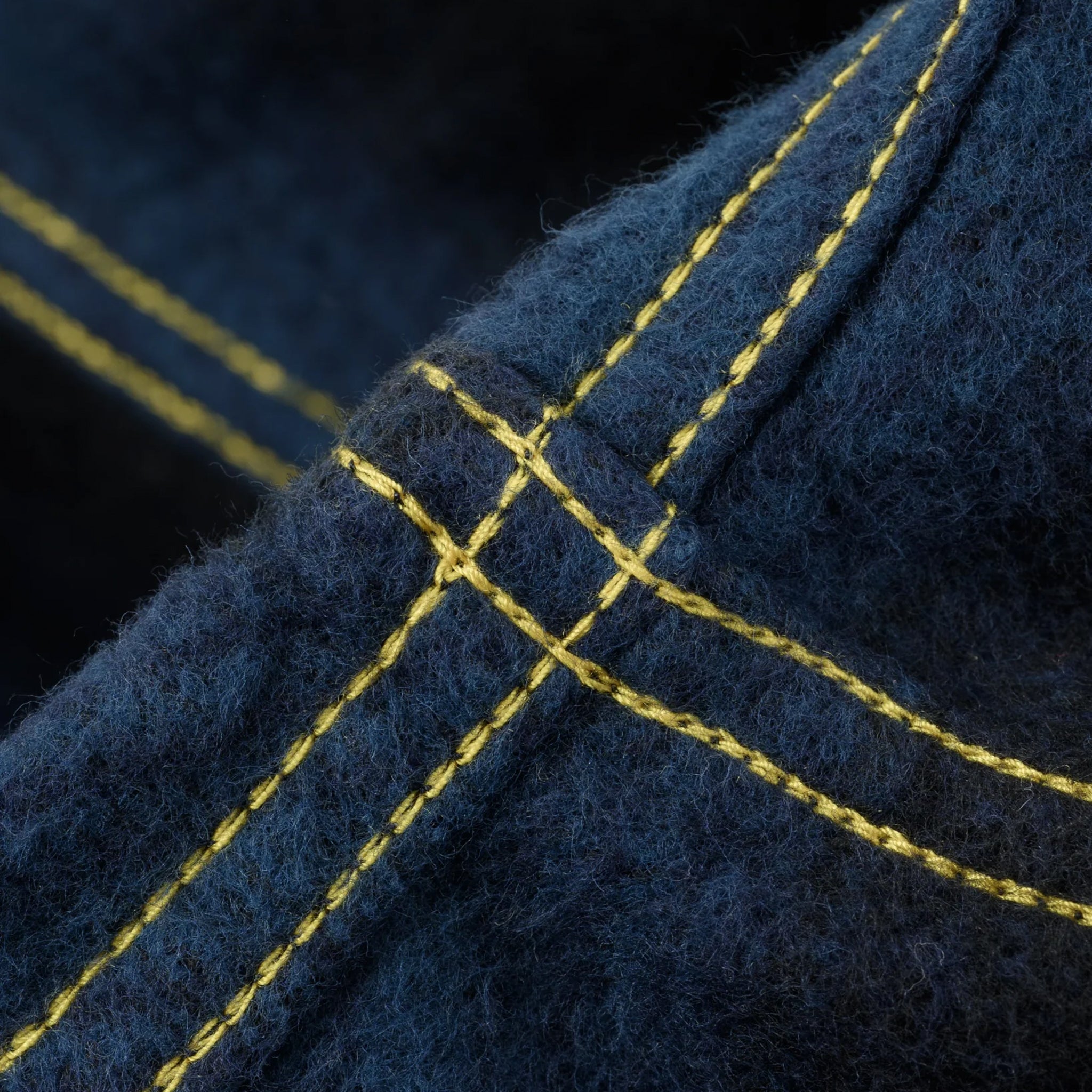 IHSH-265-NAV Ultra Heavy Flannel Ombré Check Work Shirt - Navy/Black